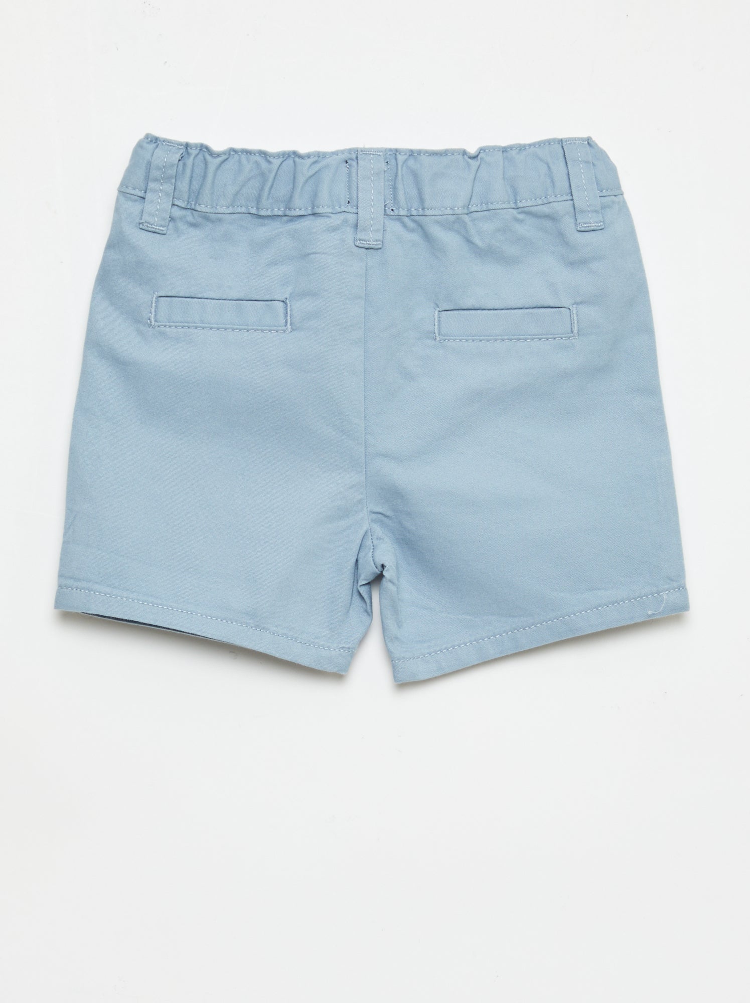 Short chino avec taille ajustable - Bleu