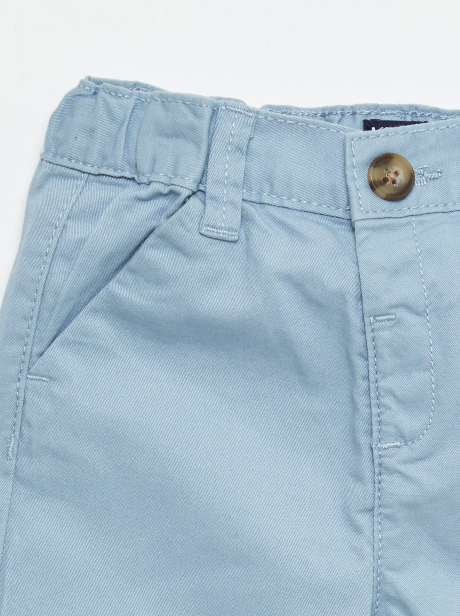 Short chino avec taille ajustable - Bleu