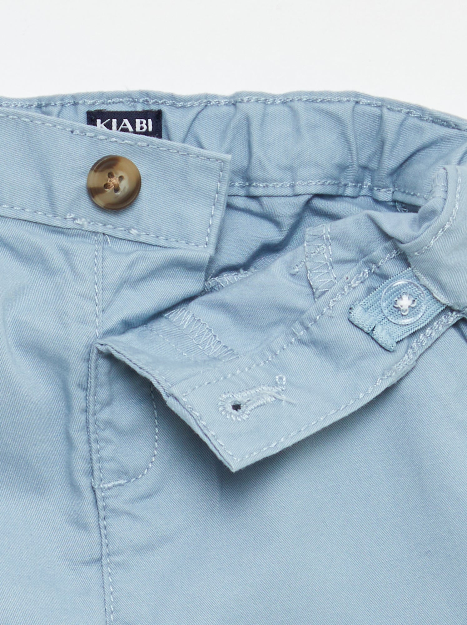 Short chino avec taille ajustable - Bleu