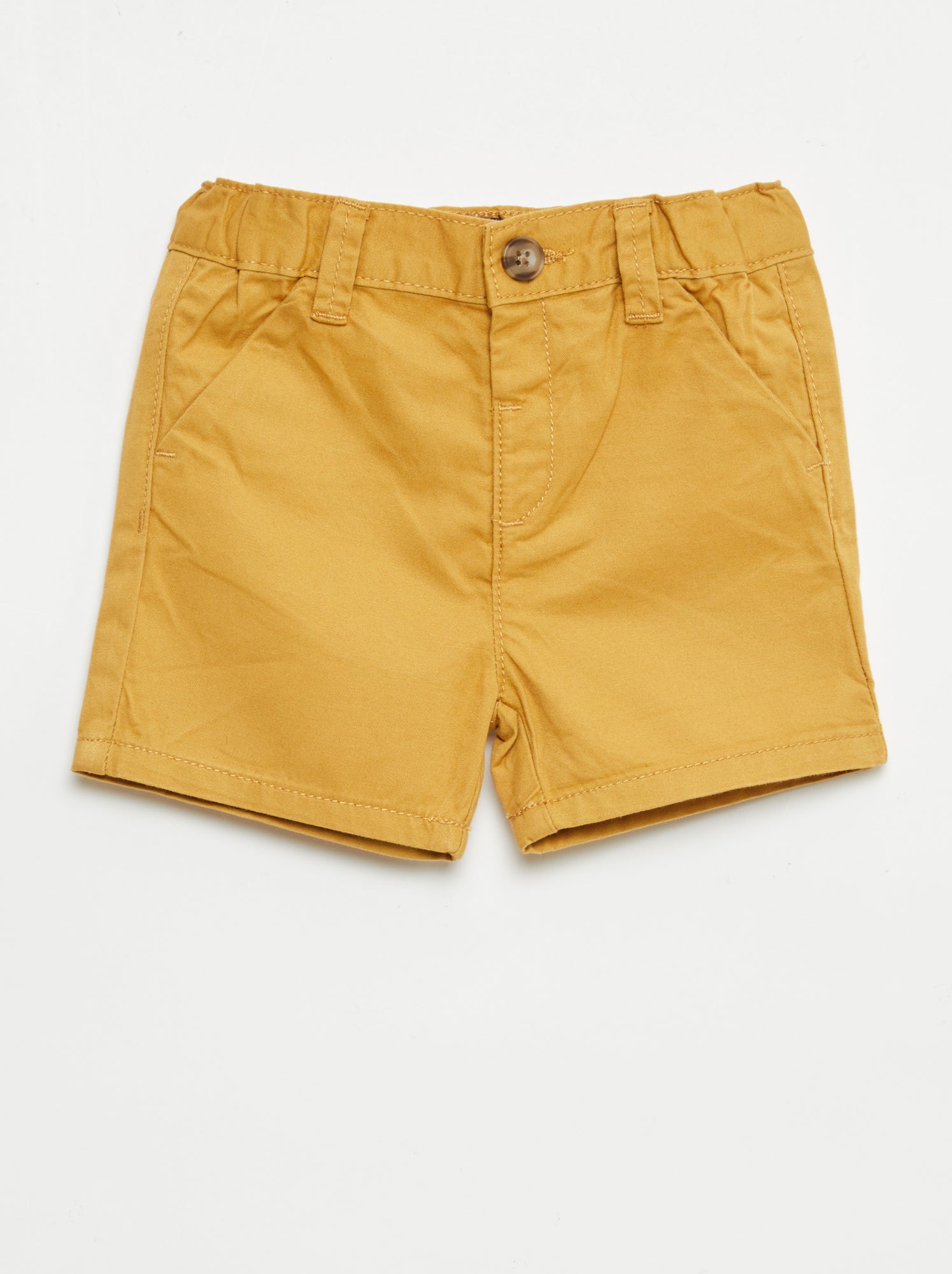 Short chino avec taille ajustable - Jaune moutarde