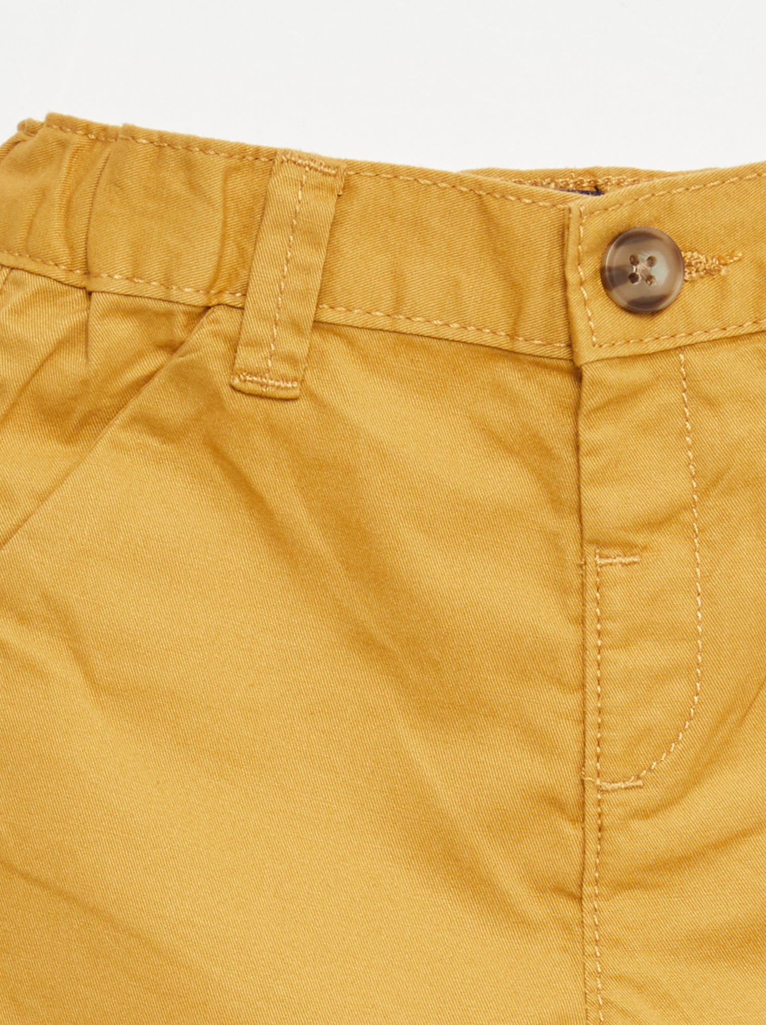 Short chino avec taille ajustable - Jaune moutarde