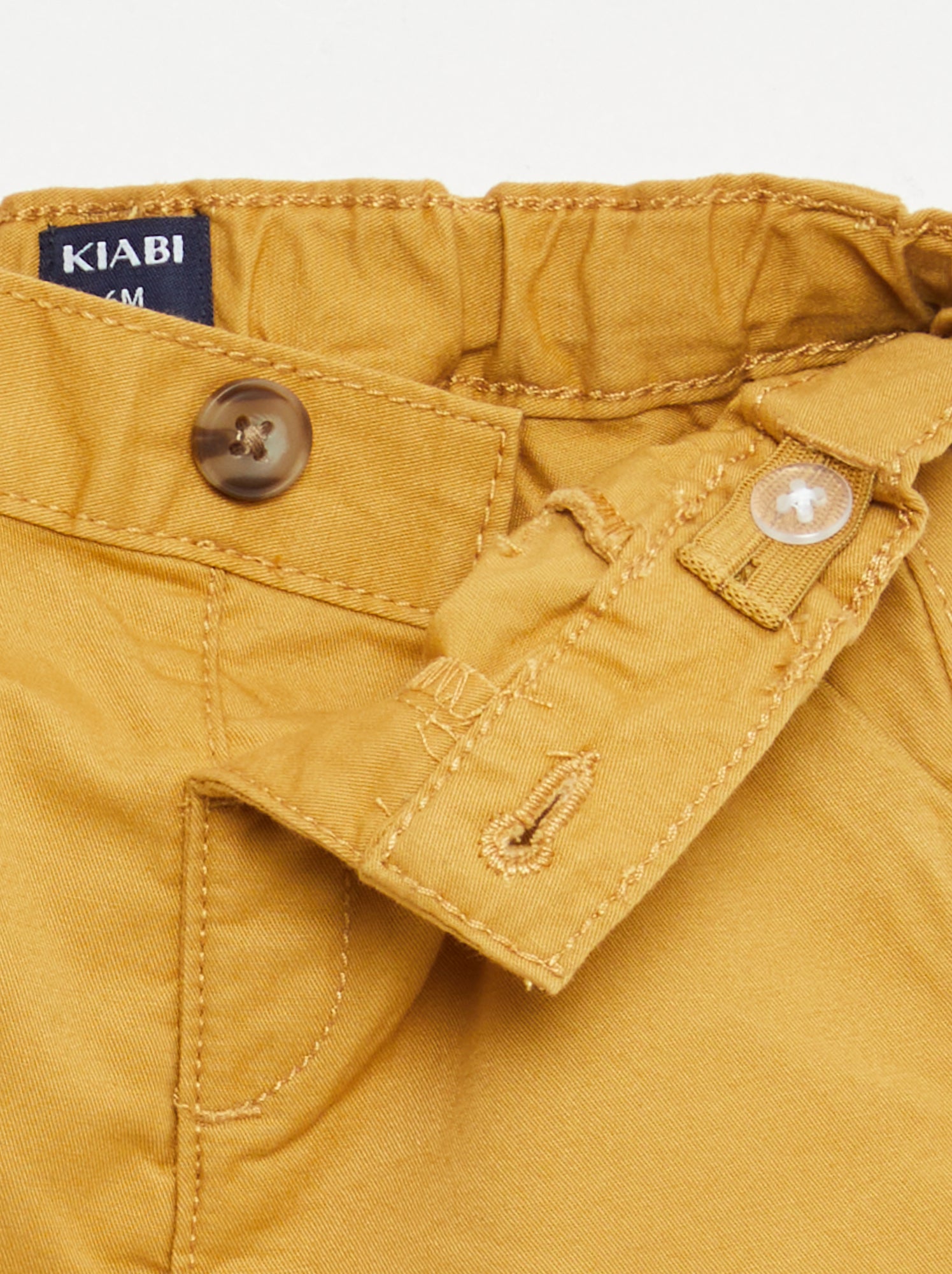 Short chino avec taille ajustable - Jaune moutarde
