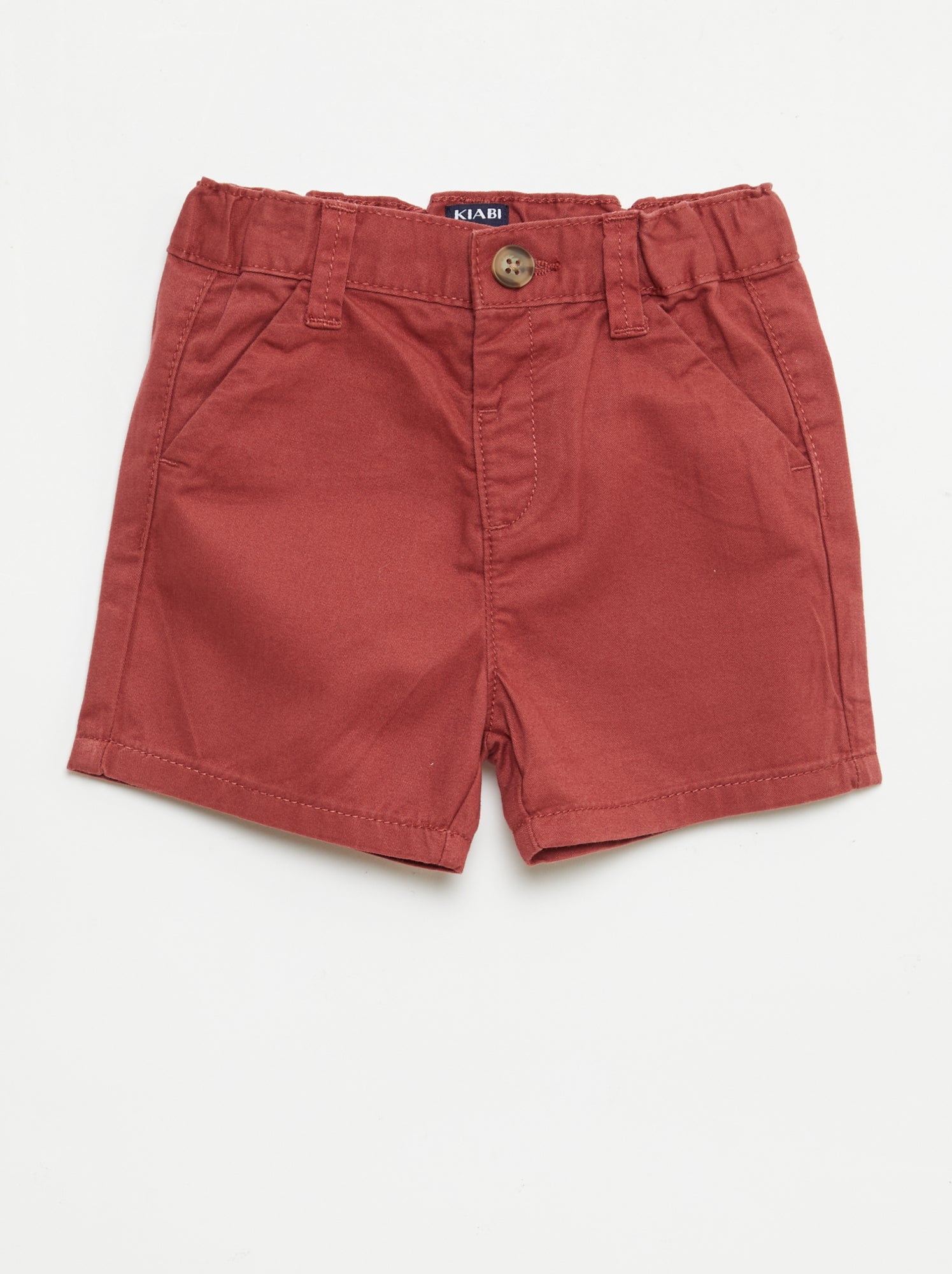 Short chino avec taille ajustable - Rouge