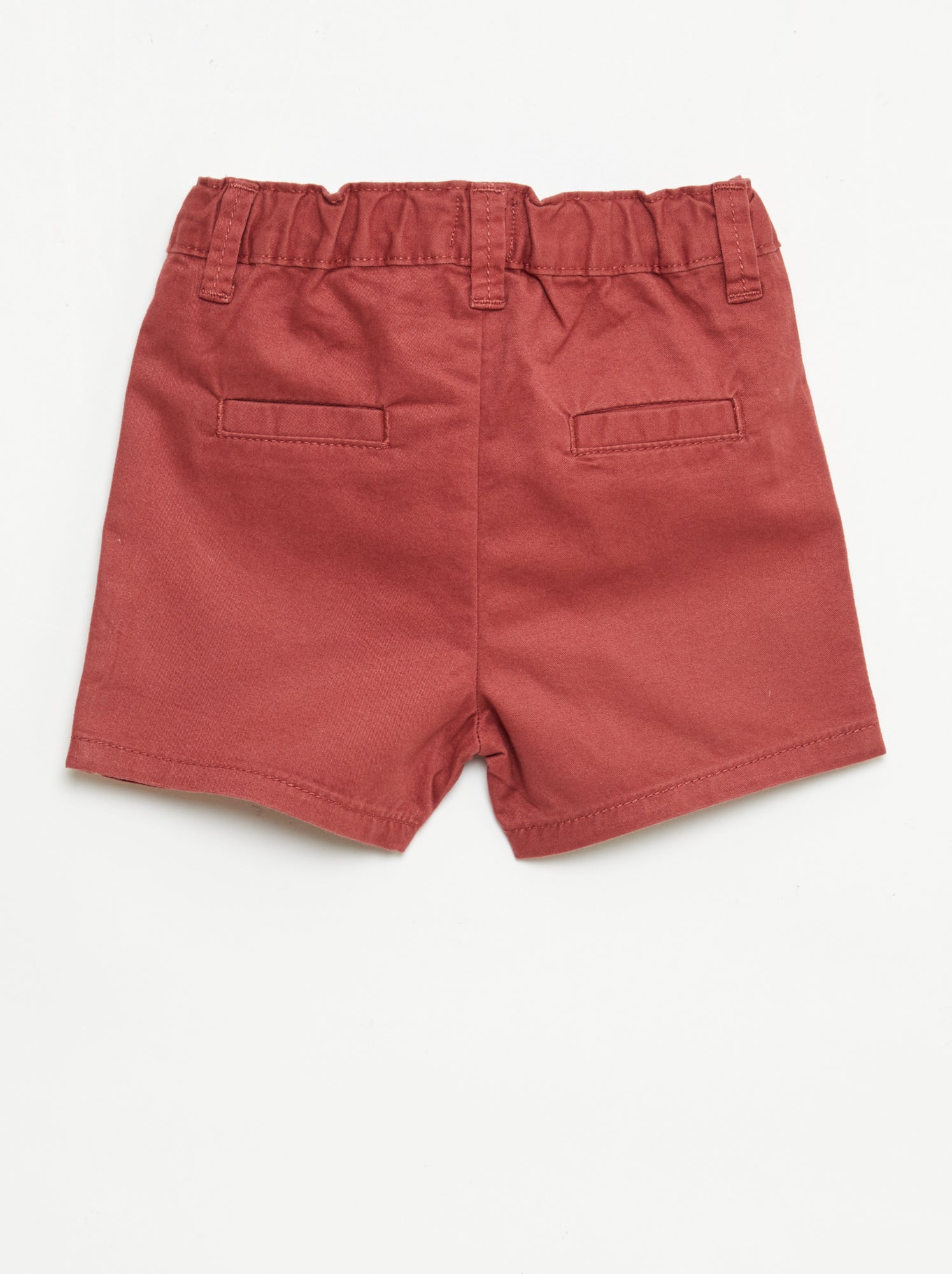 Short chino avec taille ajustable - Rouge