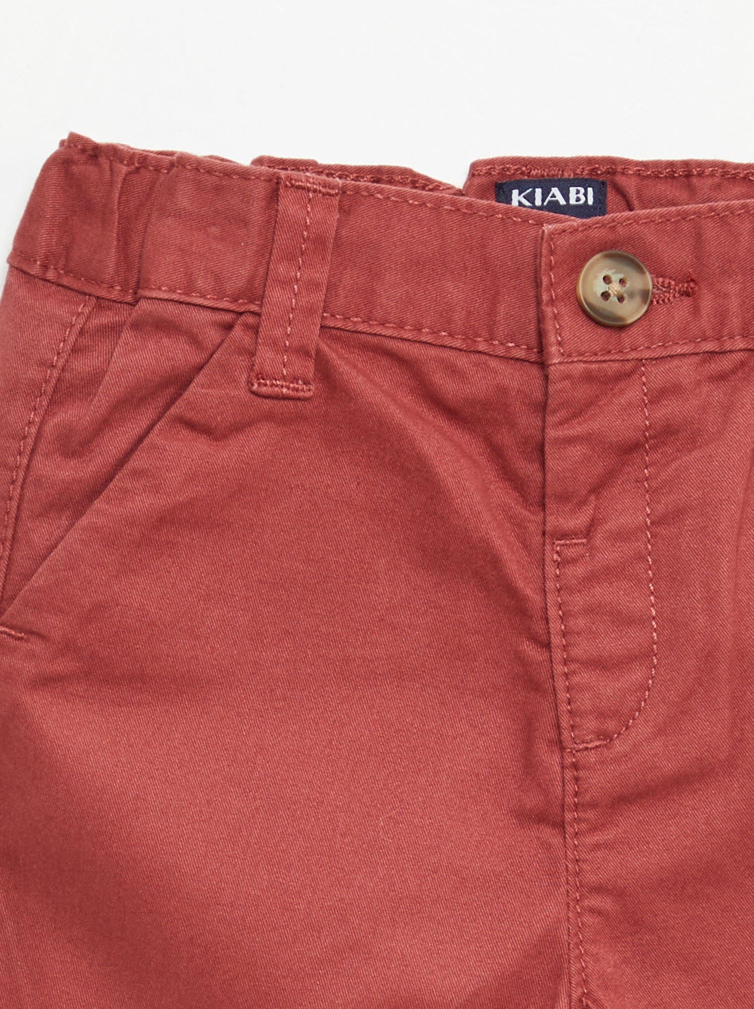 Short chino avec taille ajustable - Rouge