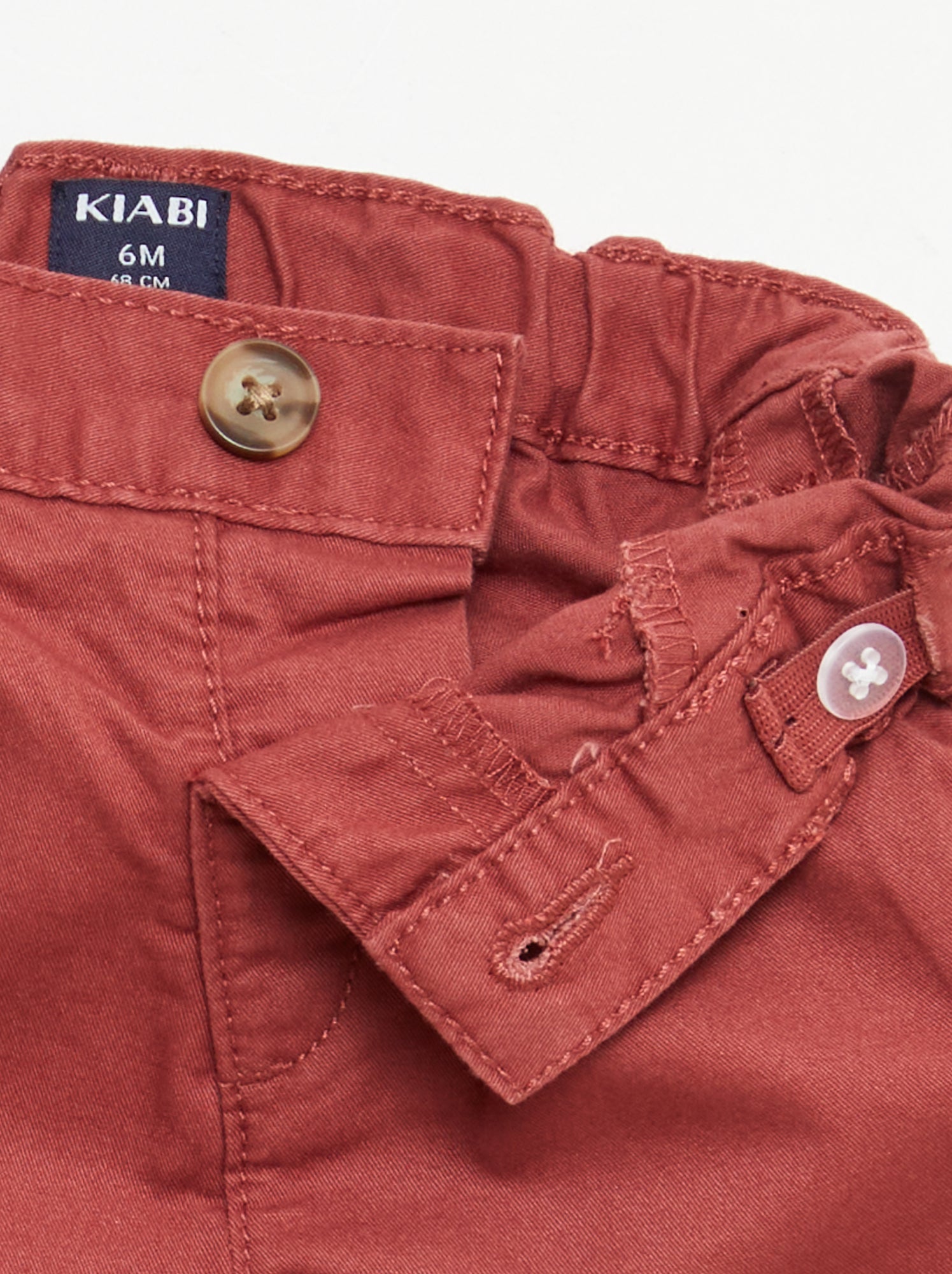 Short chino avec taille ajustable - Rouge