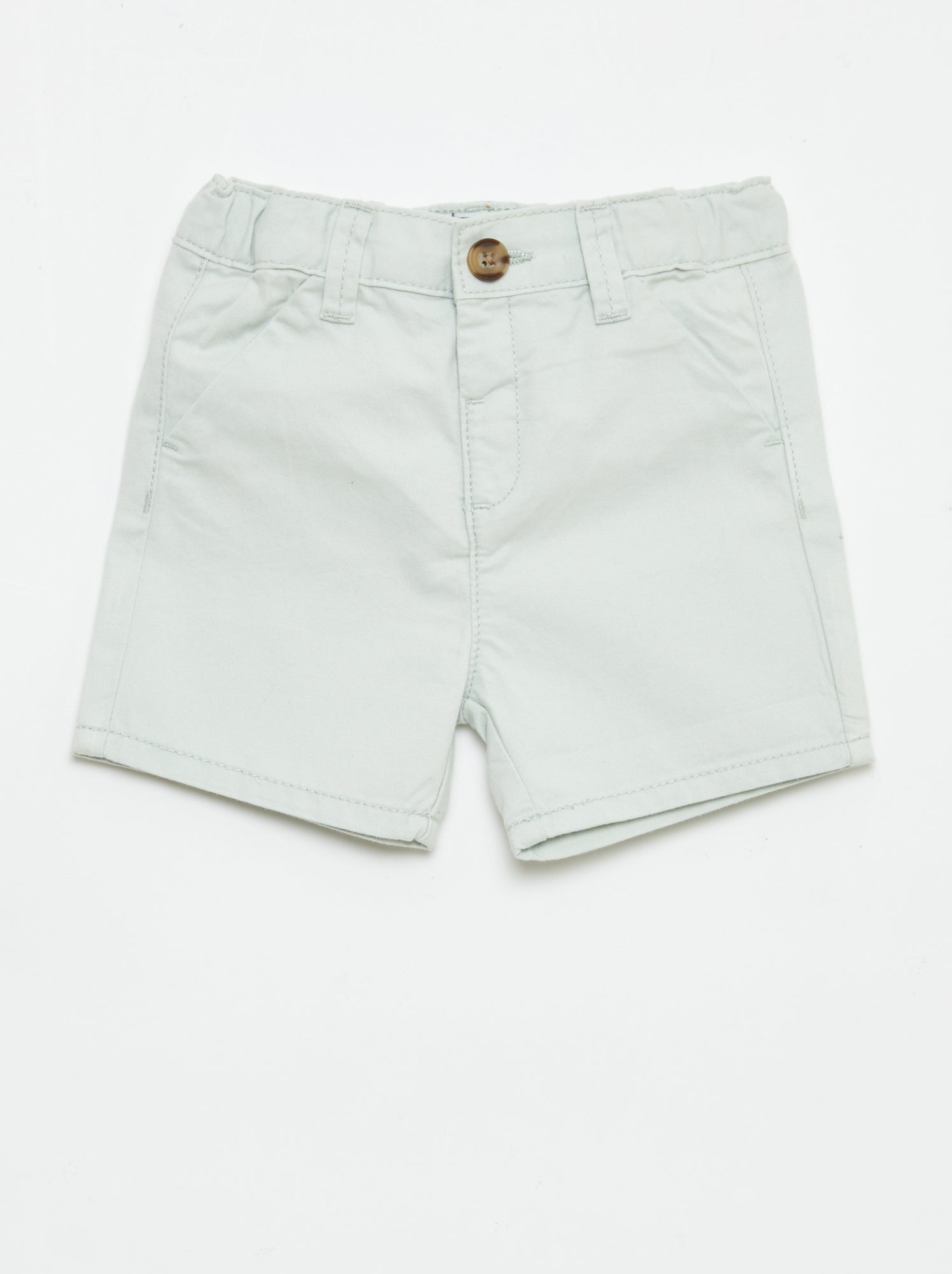 Short chino avec taille ajustable - Vert clair
