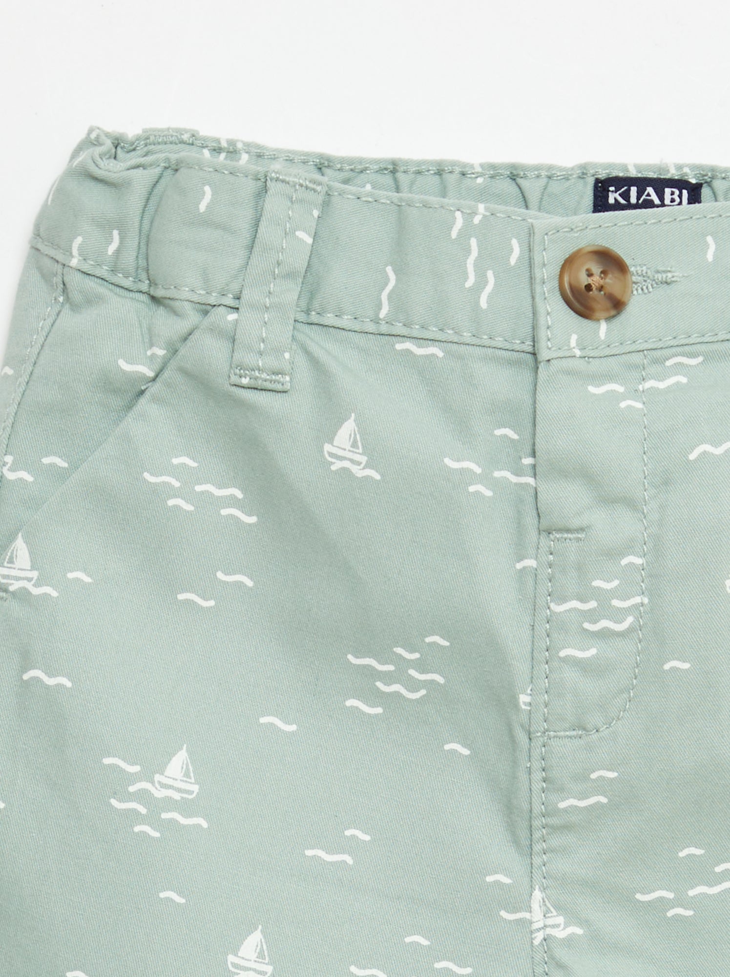Short chino avec taille ajustable - Vert
