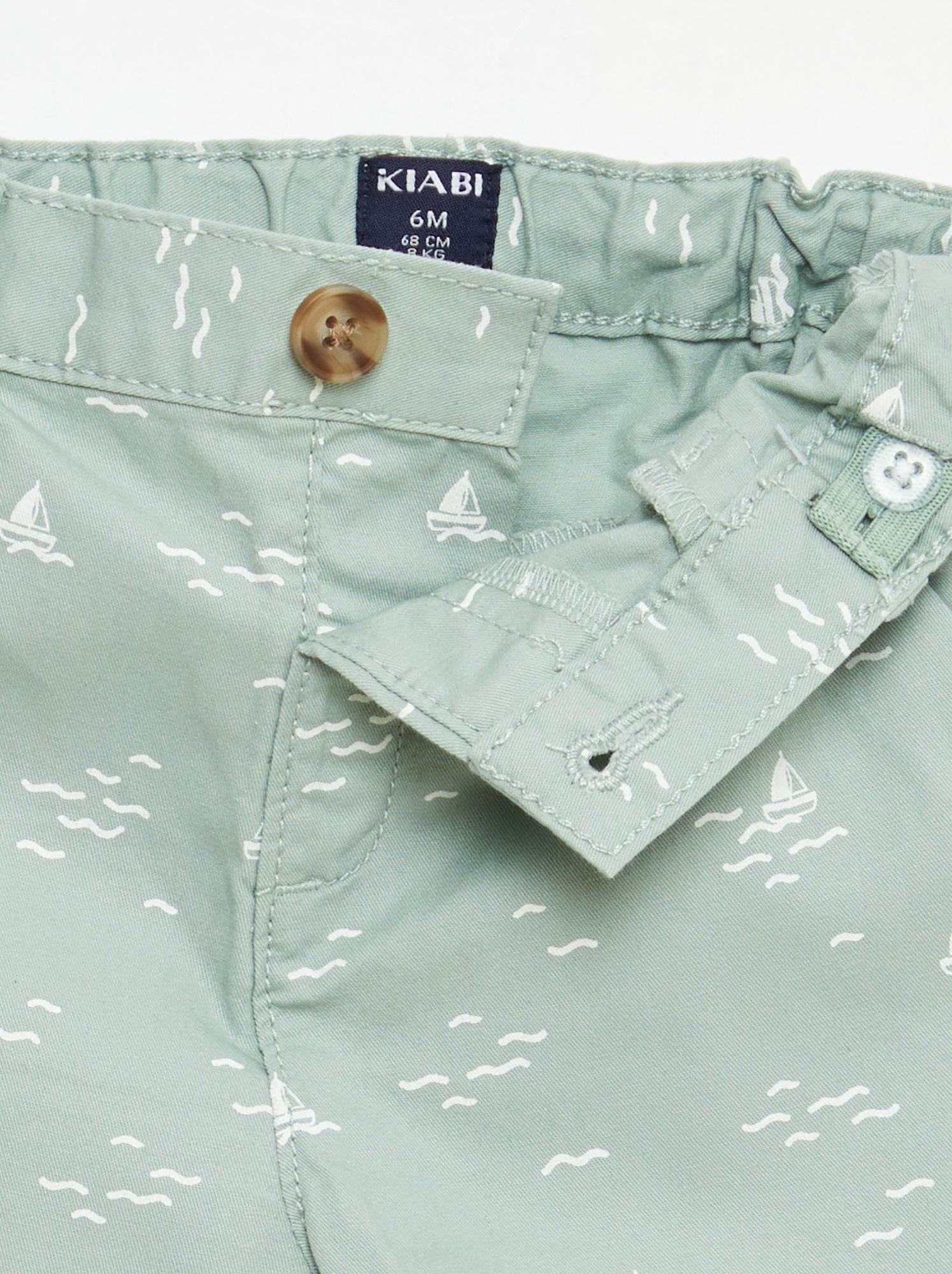 Short chino avec taille ajustable - Vert