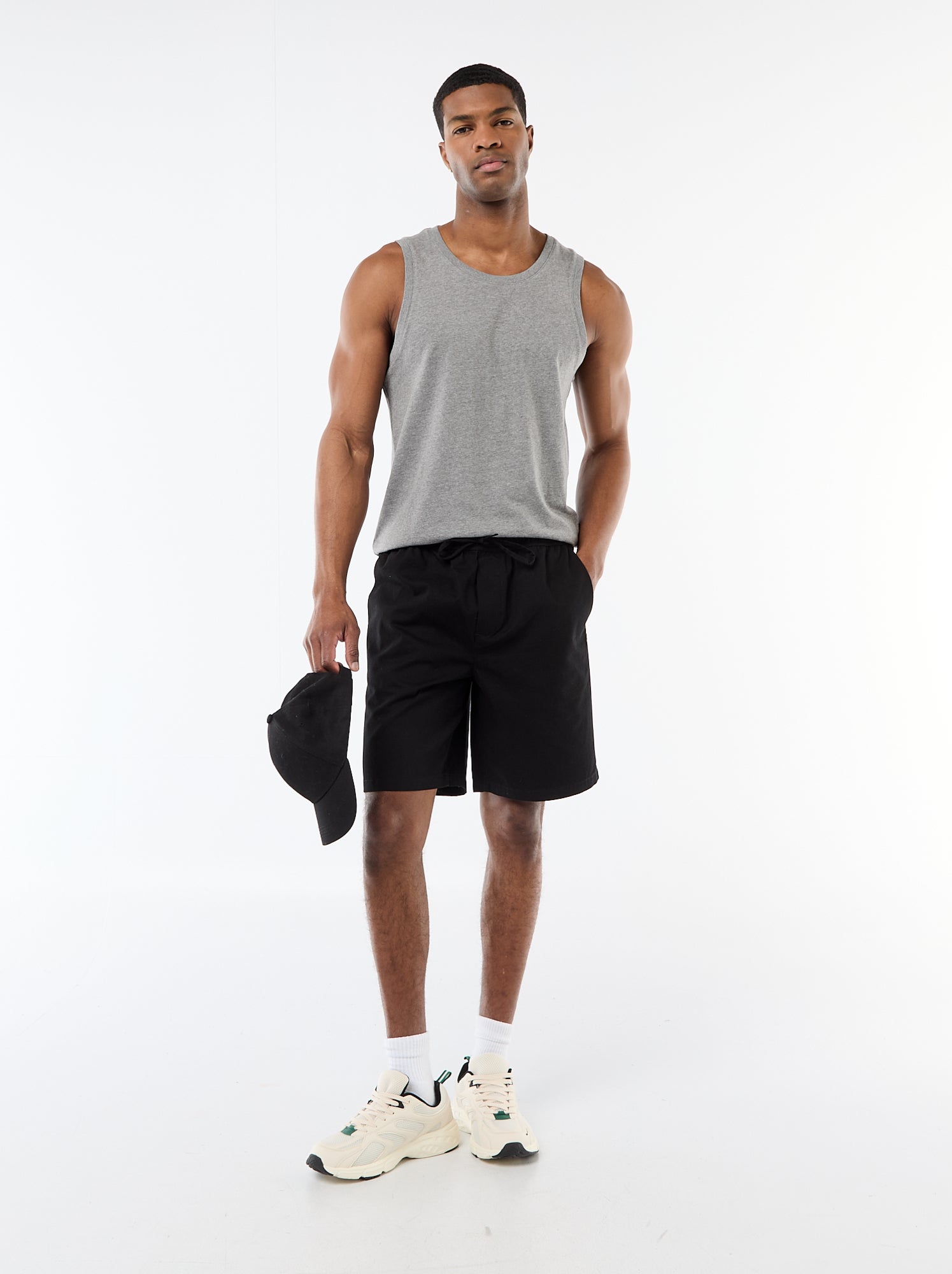 Short chino uni - Noir