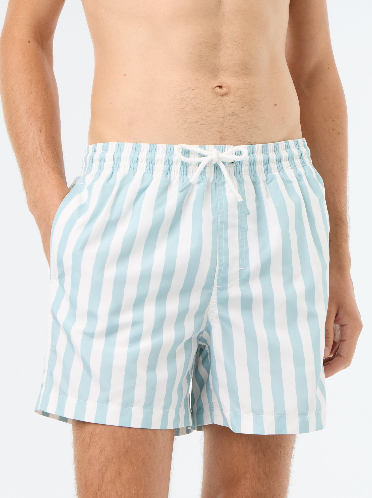 Short de bain à motif - Bleu