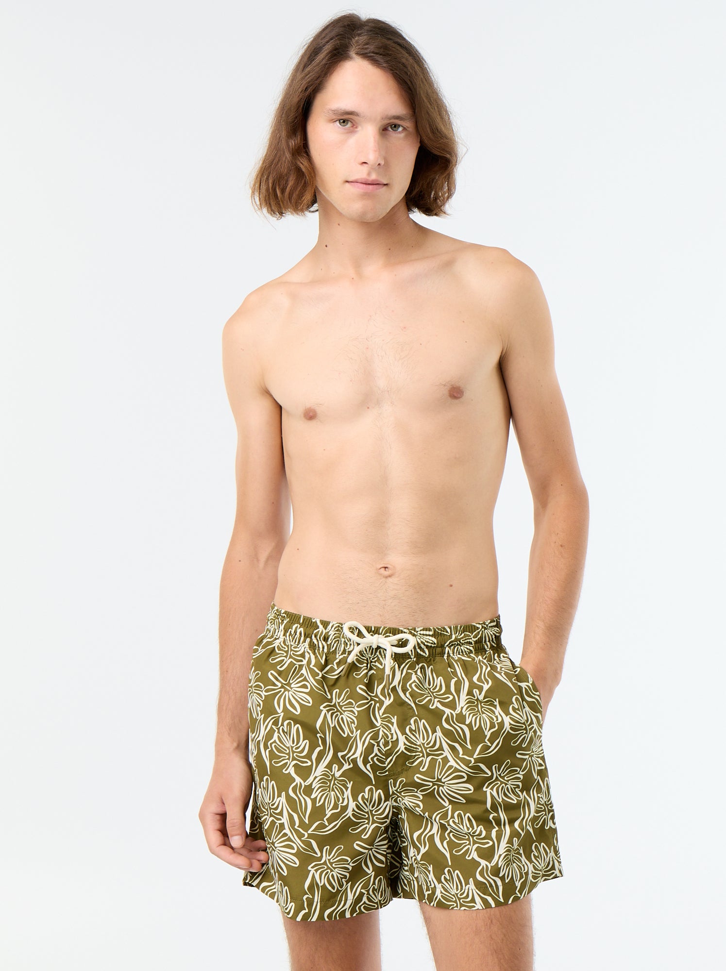 Short de bain à motif - Vert