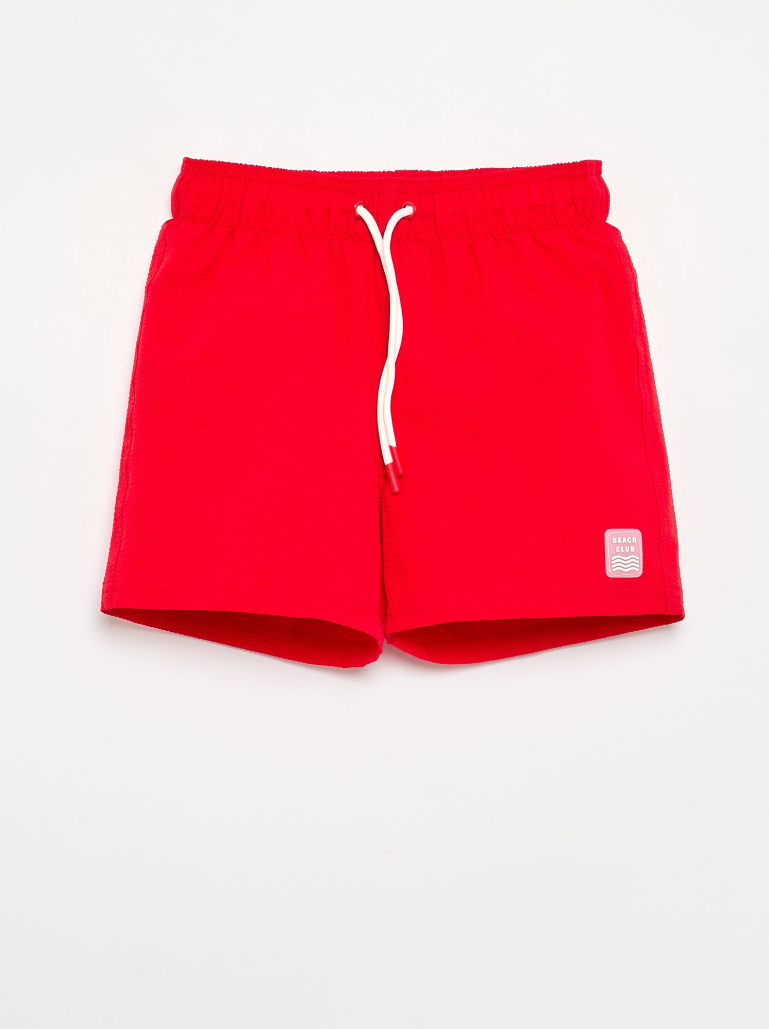 Short de bain uni - Rouge