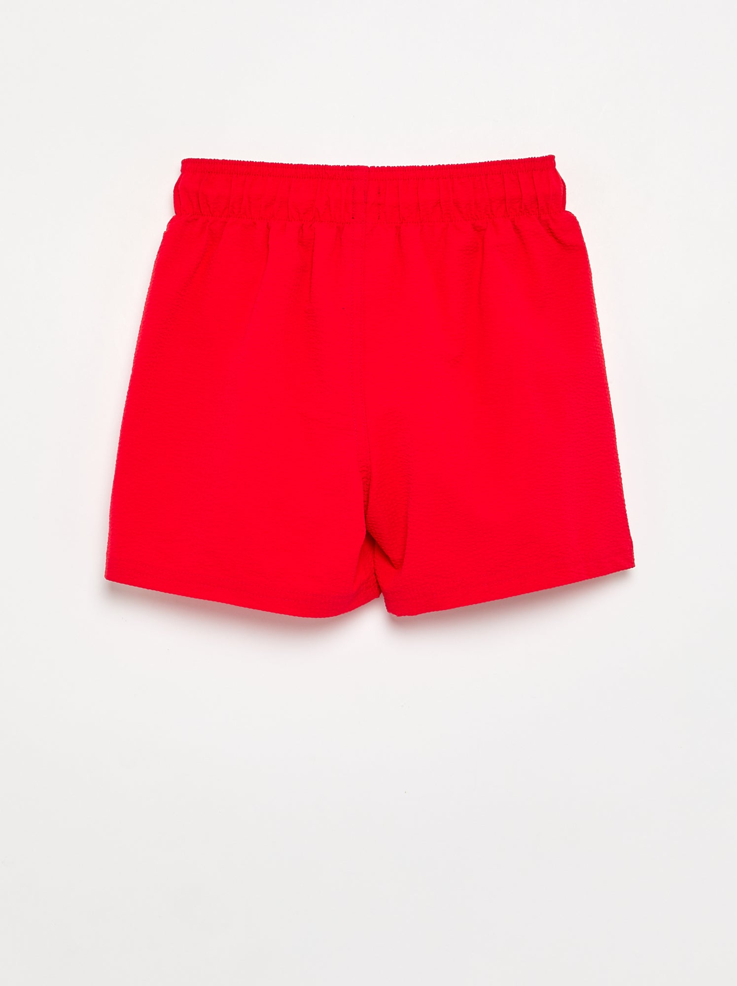 Short de bain uni - Rouge