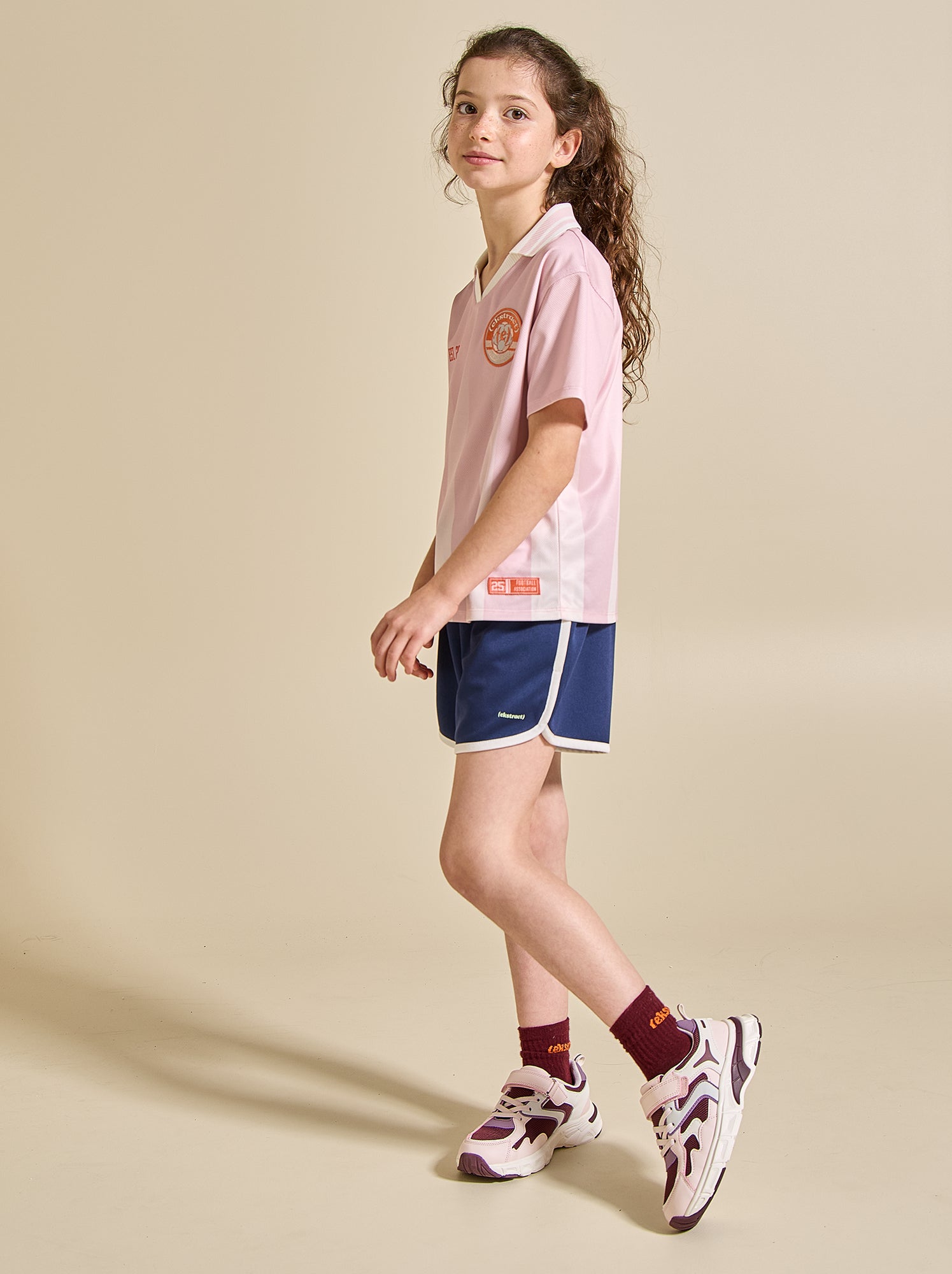 Short de sport avec bandes contrastées - (ekstract) - Bleu