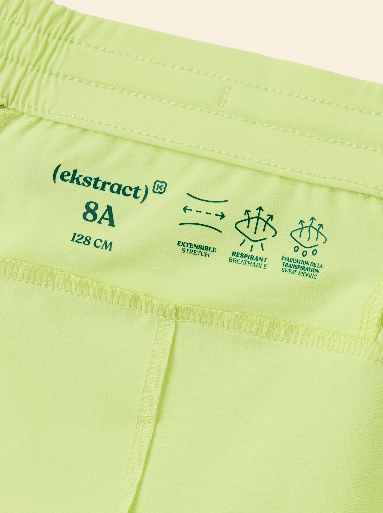 Short de sport avec poche zippée au dos - (ekstract) - Jaune