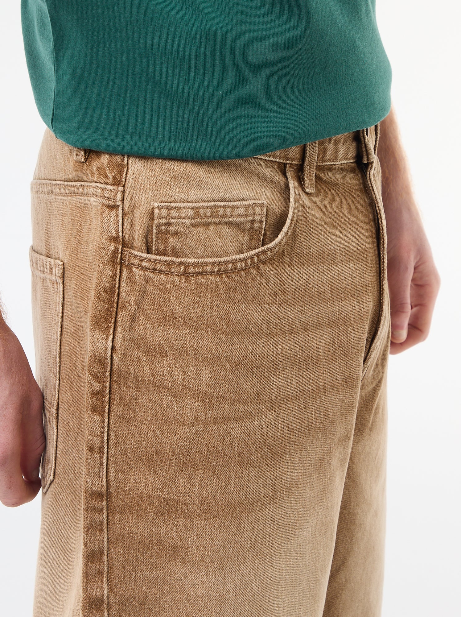 Short en baggy effet original en coton - Marron