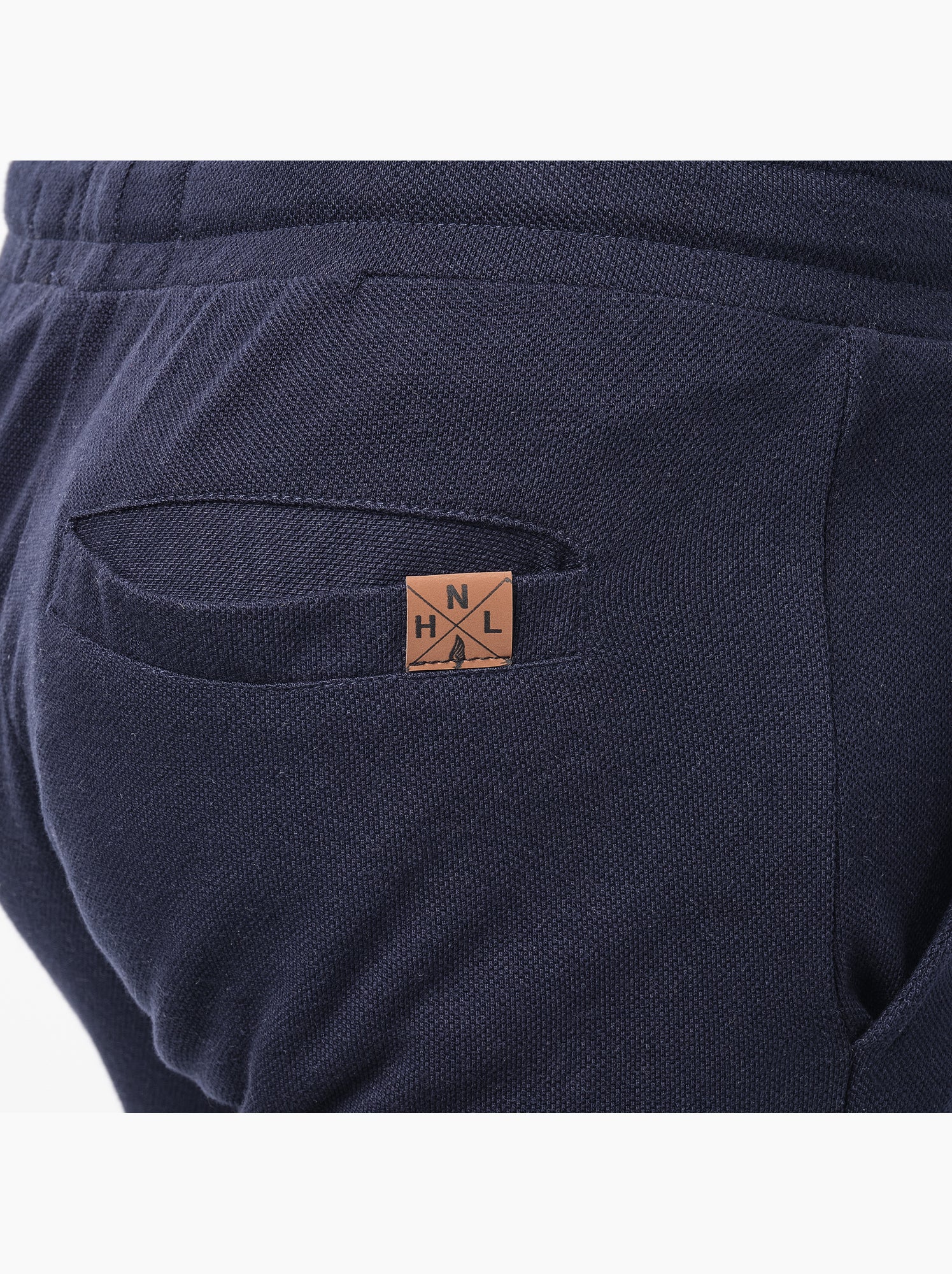 Short en maille piquée uni - Bleu marine