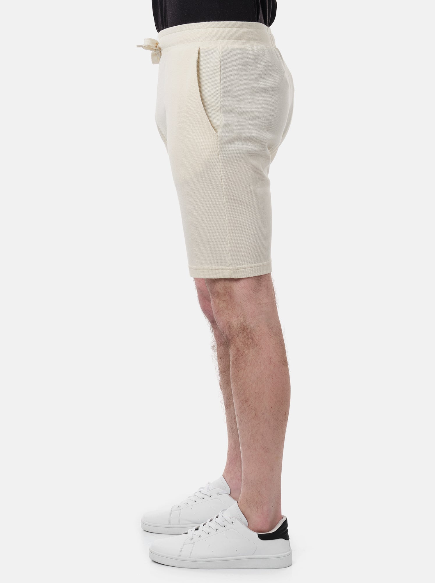 Short en maille piquée uni - Ecru