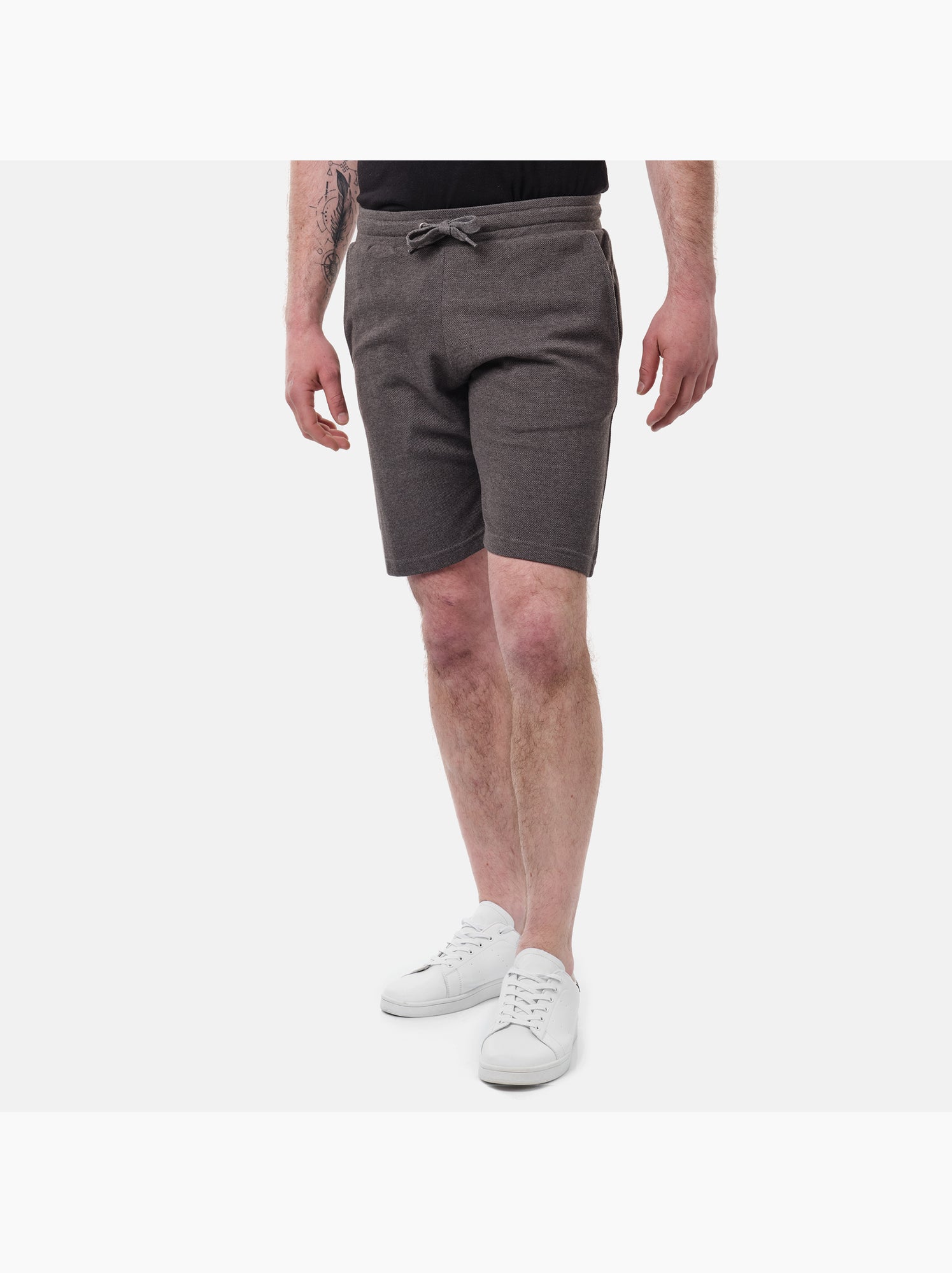 Short en maille piquée uni - gris anthracite