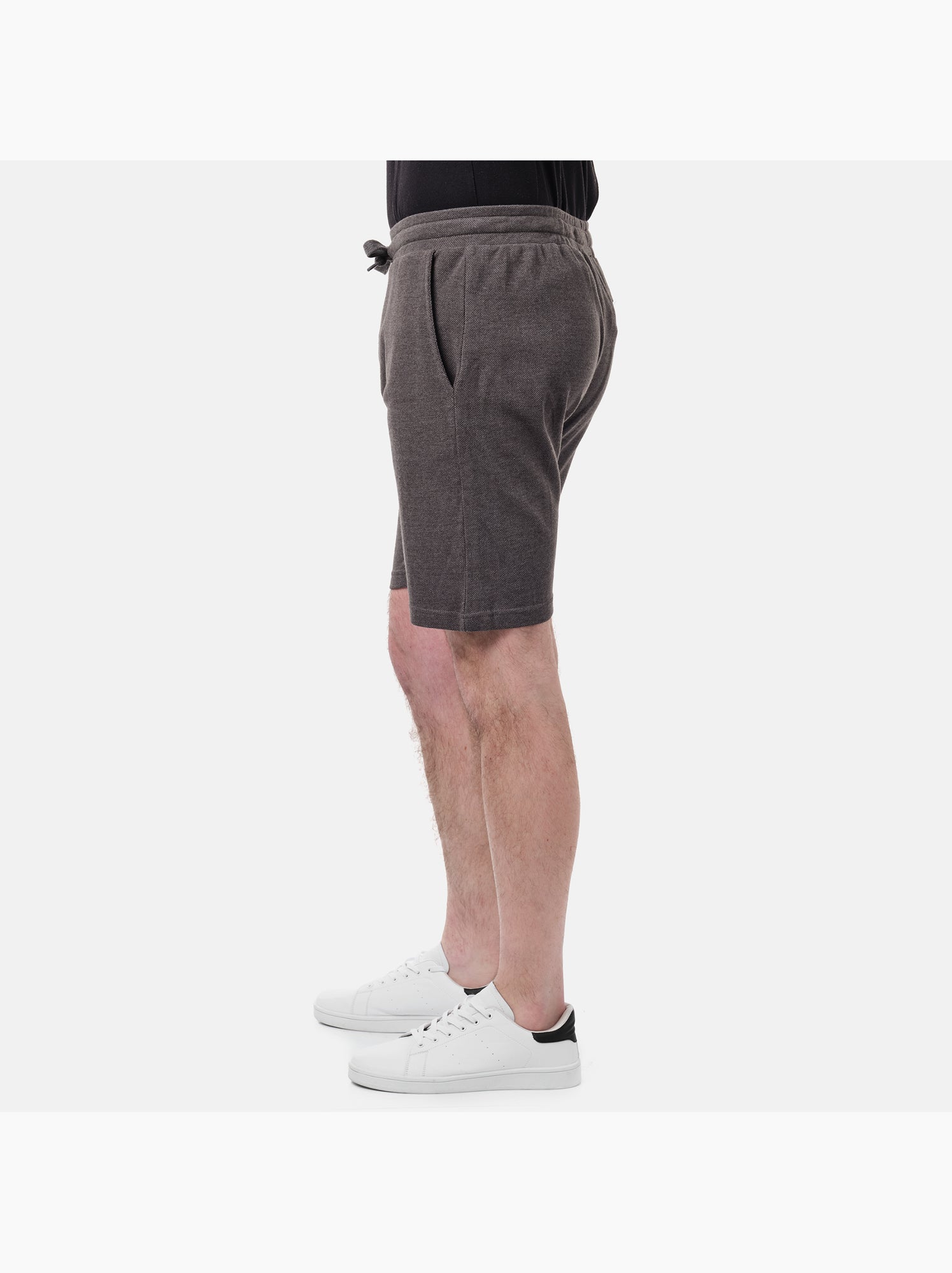 Short en maille piquée uni - gris anthracite