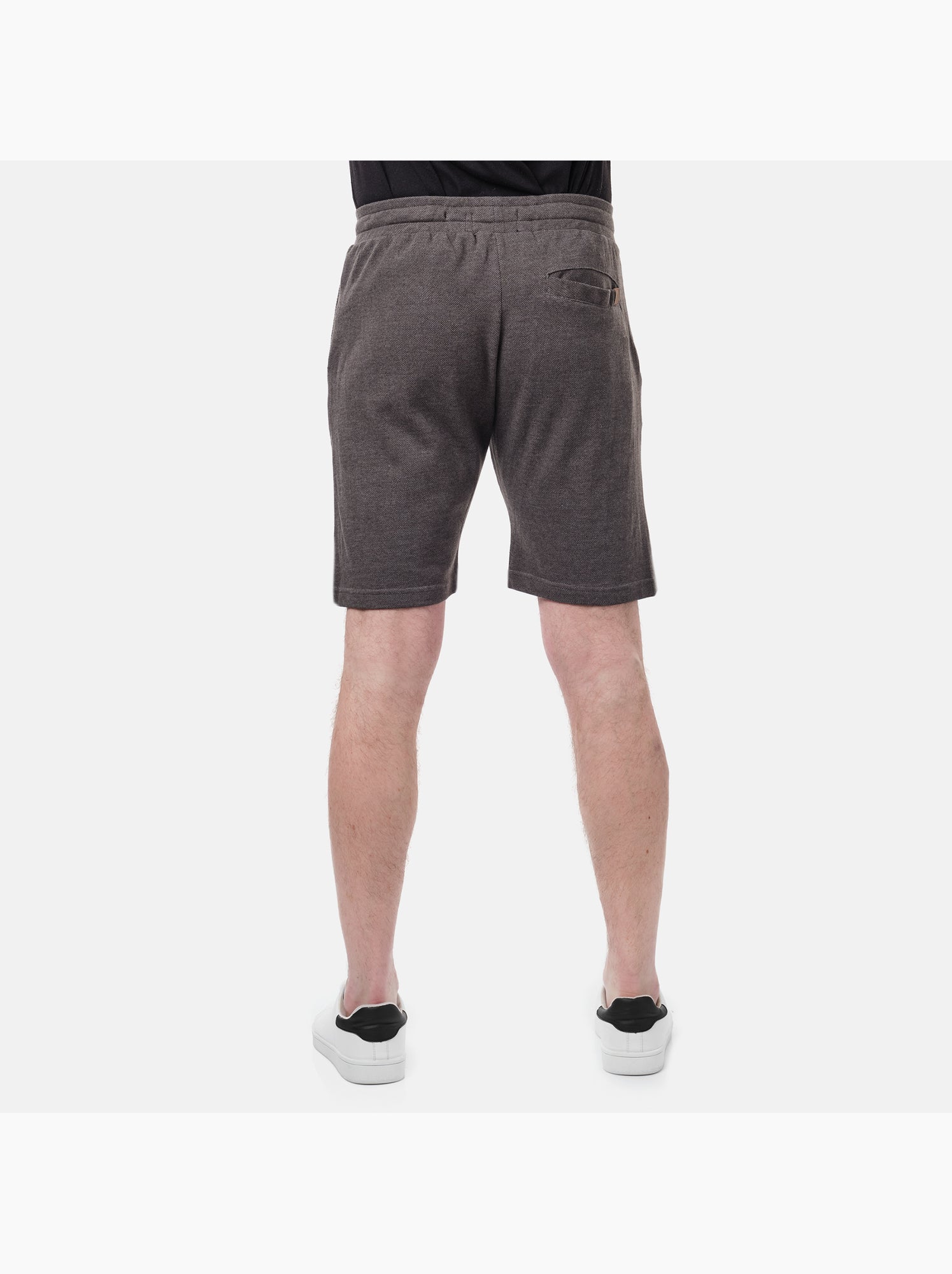 Short en maille piquée uni - gris anthracite