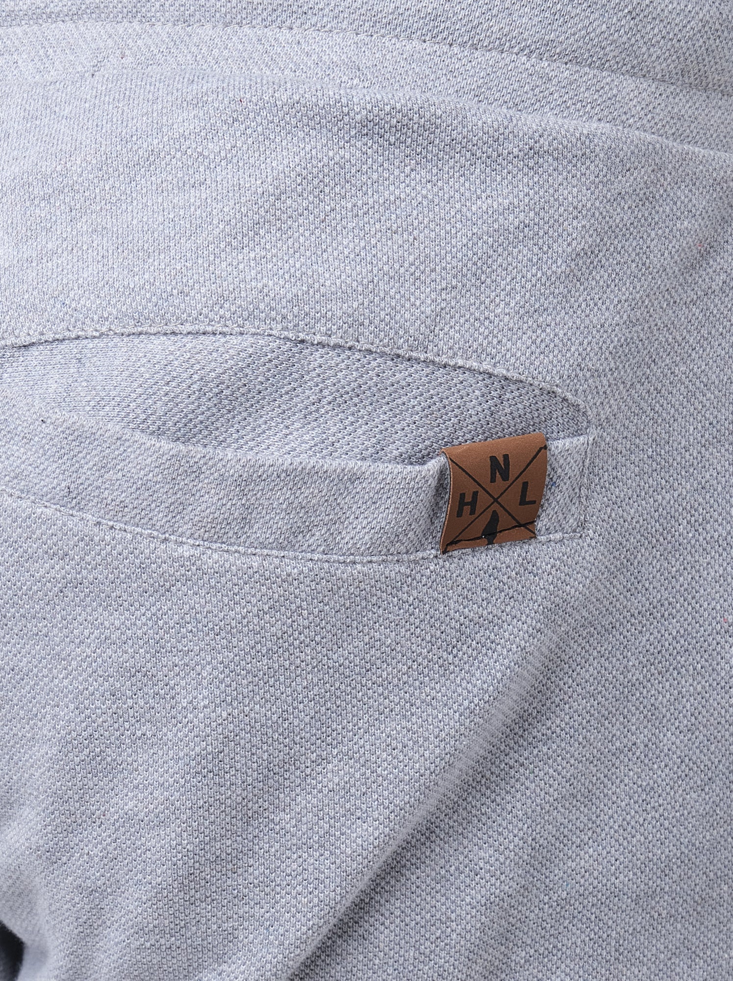 Short en maille piquée uni - Gris
