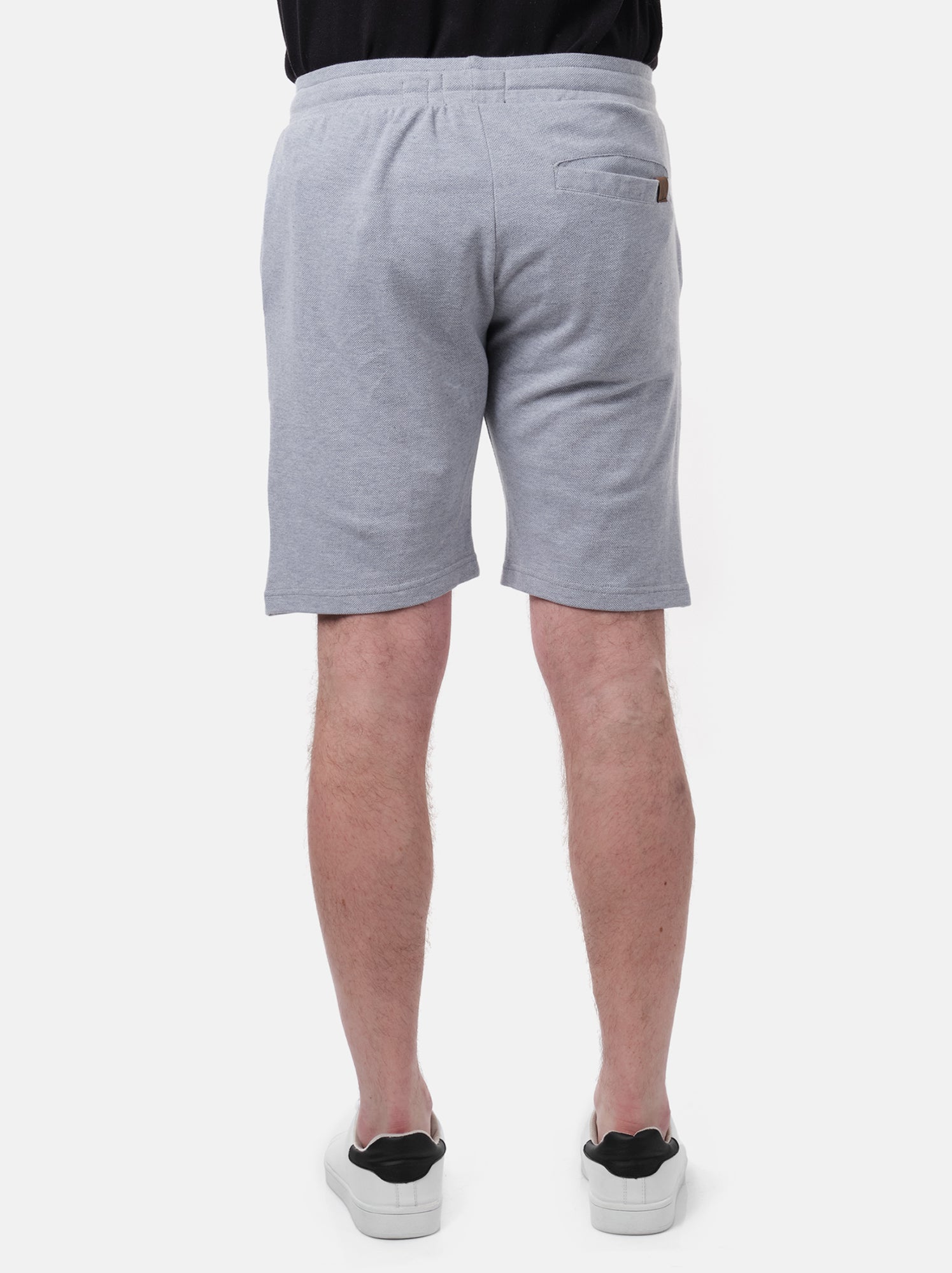 Short en maille piquée uni - Gris