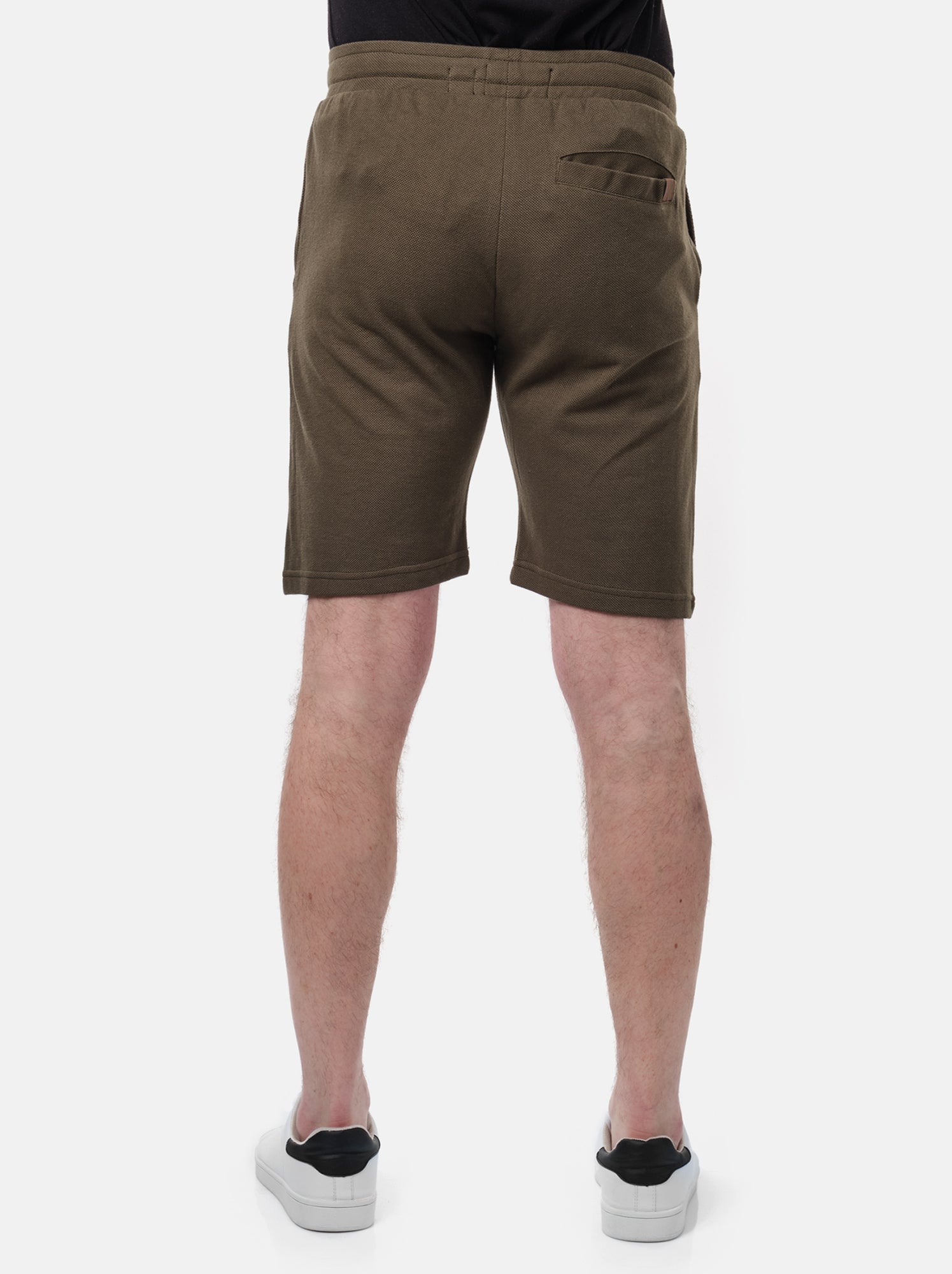 Short en maille piquée uni - Kaki