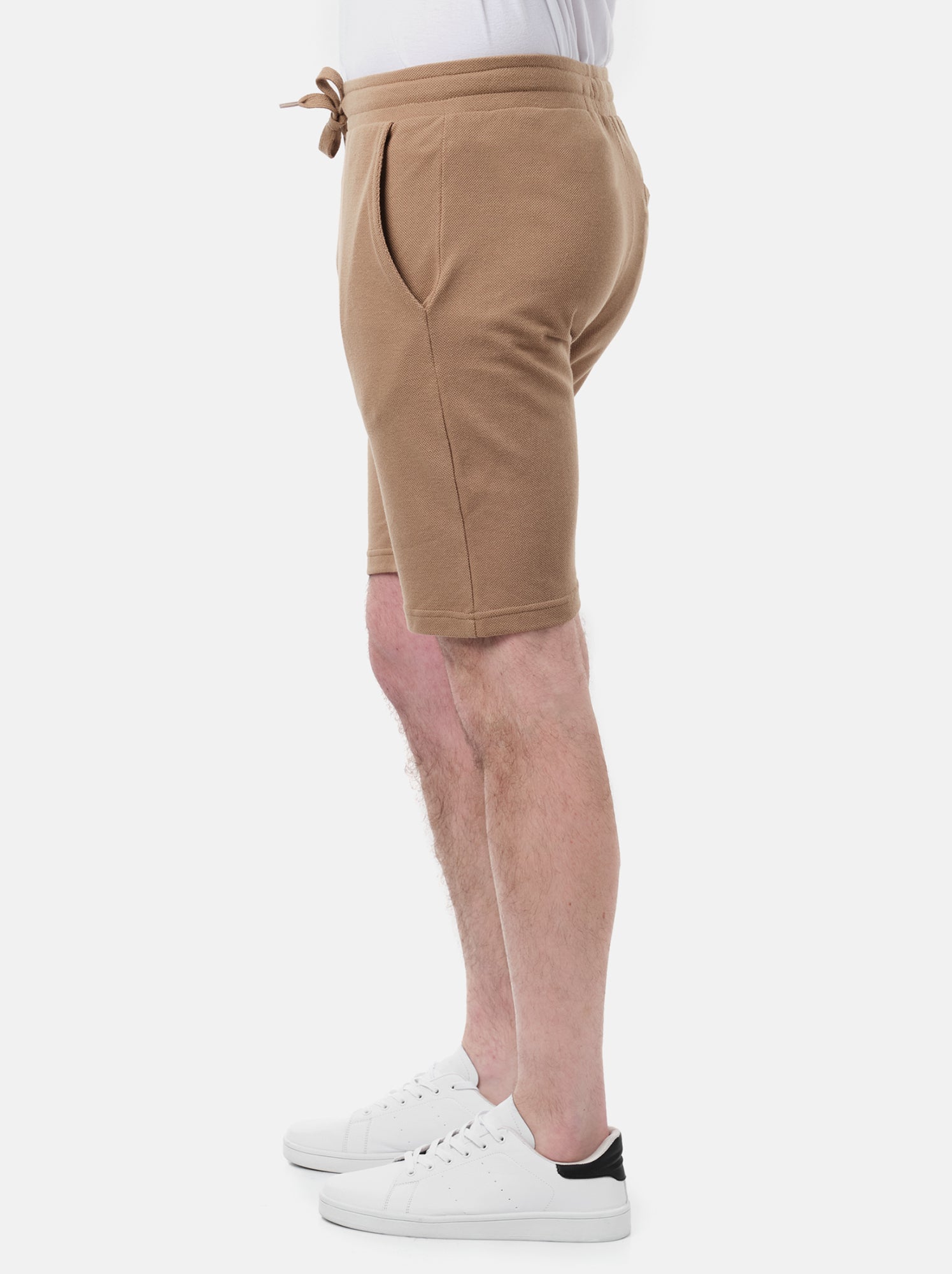 Short en maille piquée uni - Marron