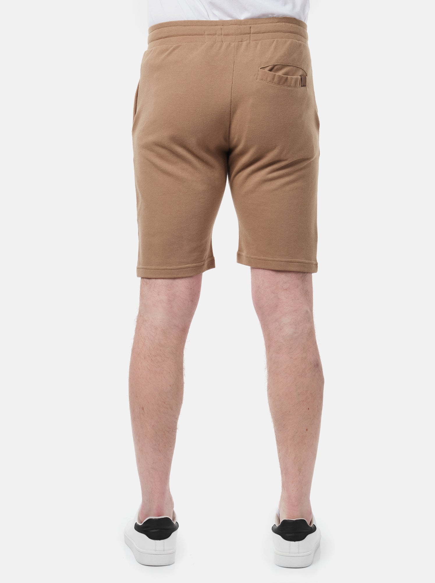 Short en maille piquée uni - Marron