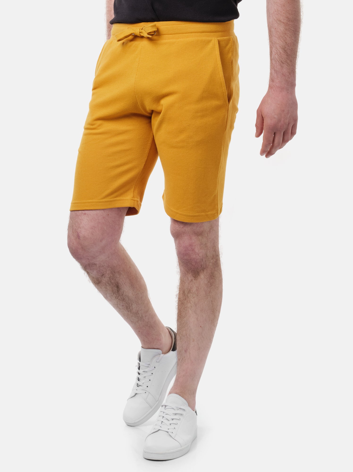 Short en maille piquée uni - Moutarde