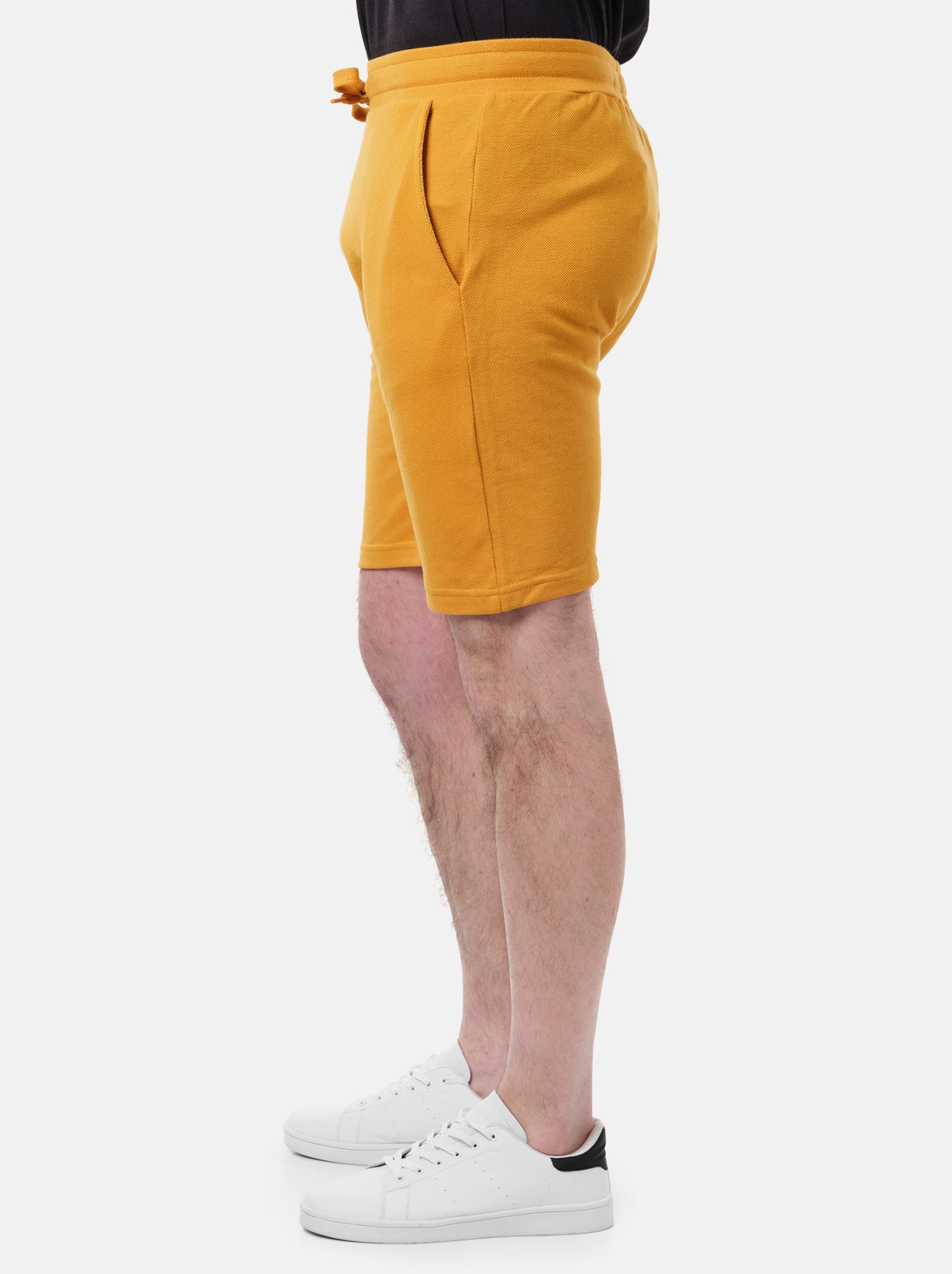 Short en maille piquée uni - Moutarde