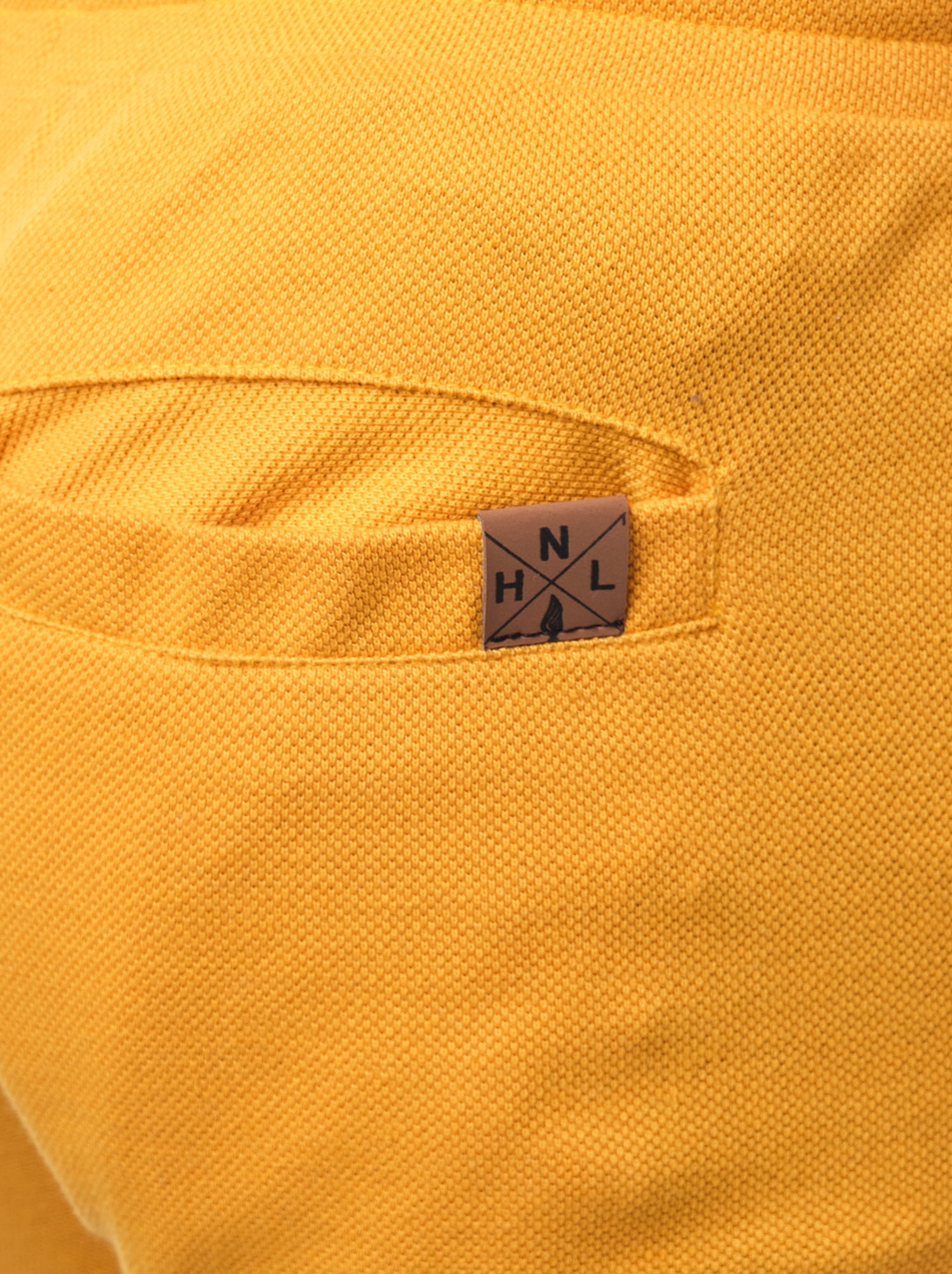 Short en maille piquée uni - Moutarde