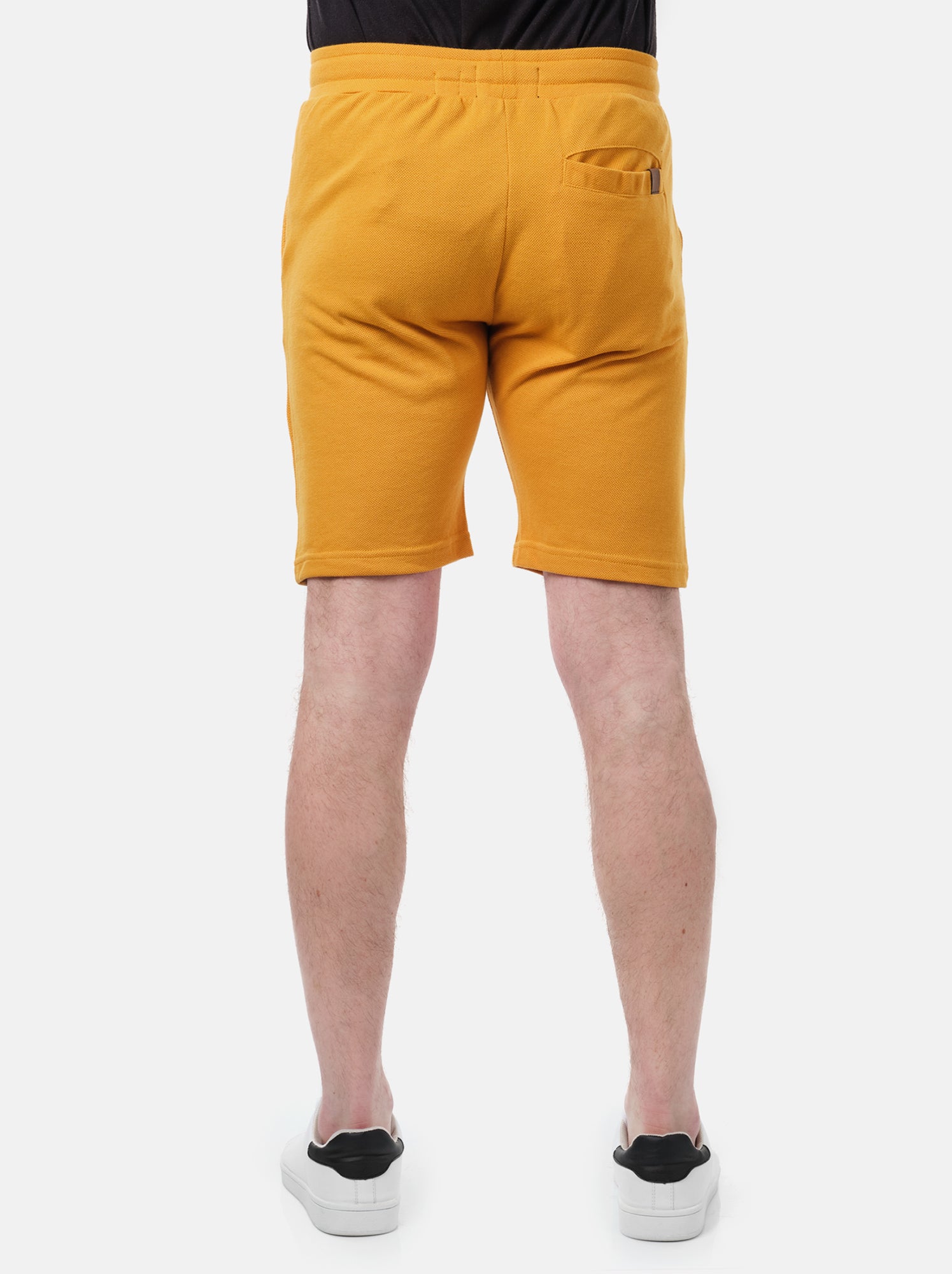 Short en maille piquée uni - Moutarde