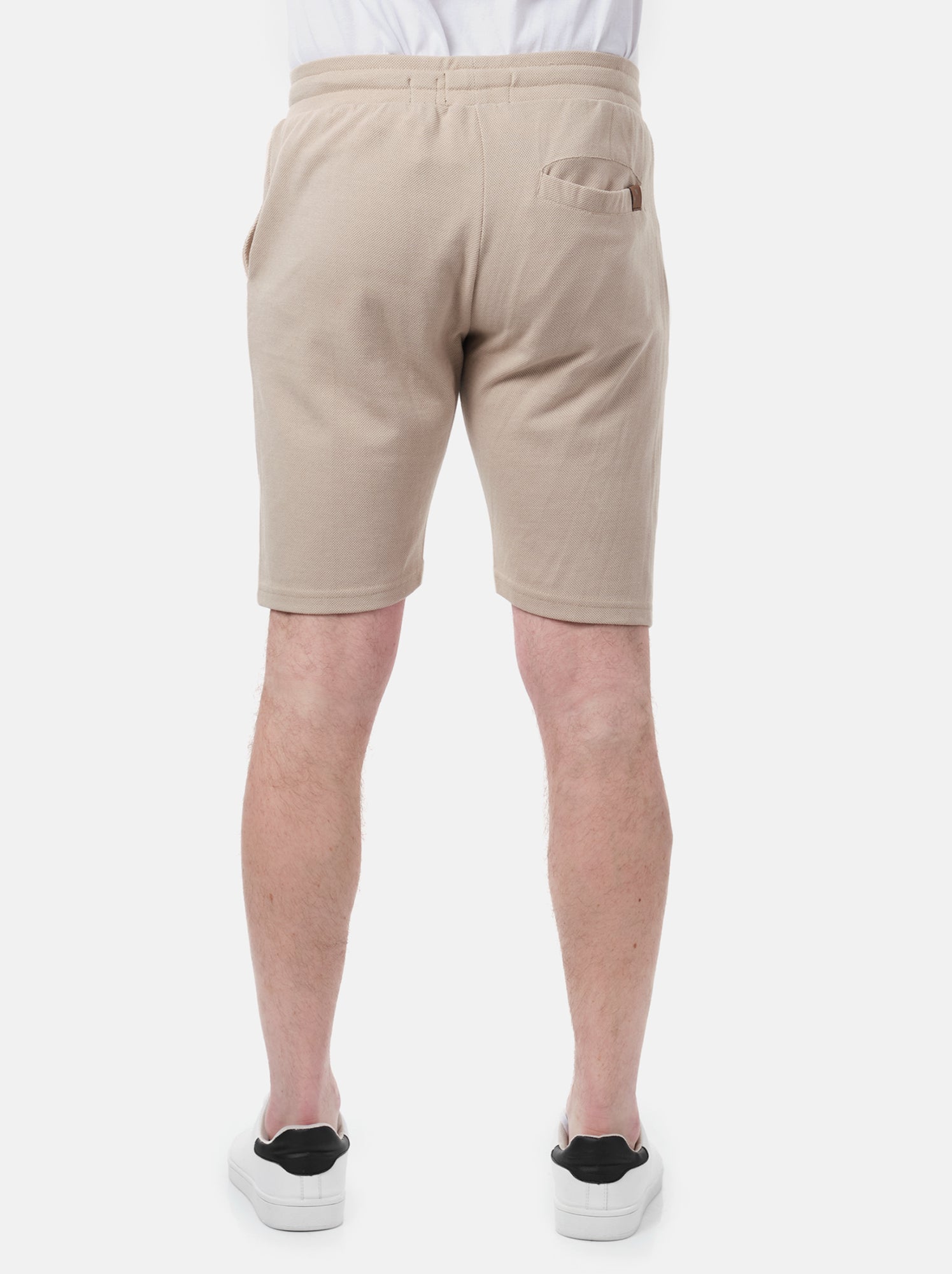 Short en maille piquée uni - Taupe