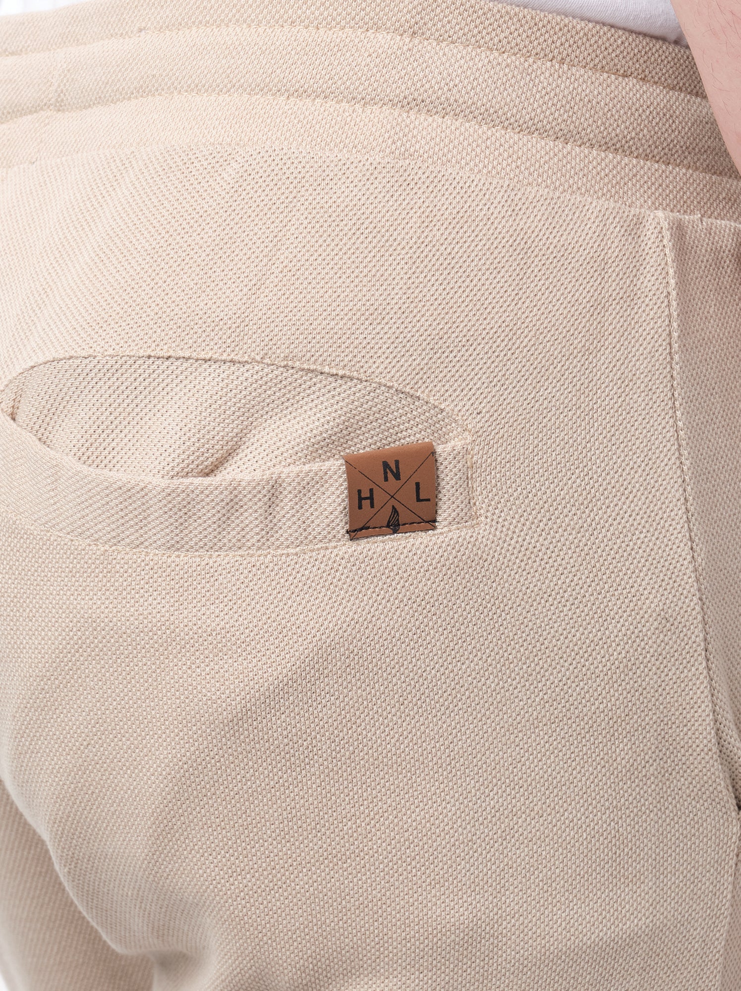 Short en maille piquée uni - Taupe