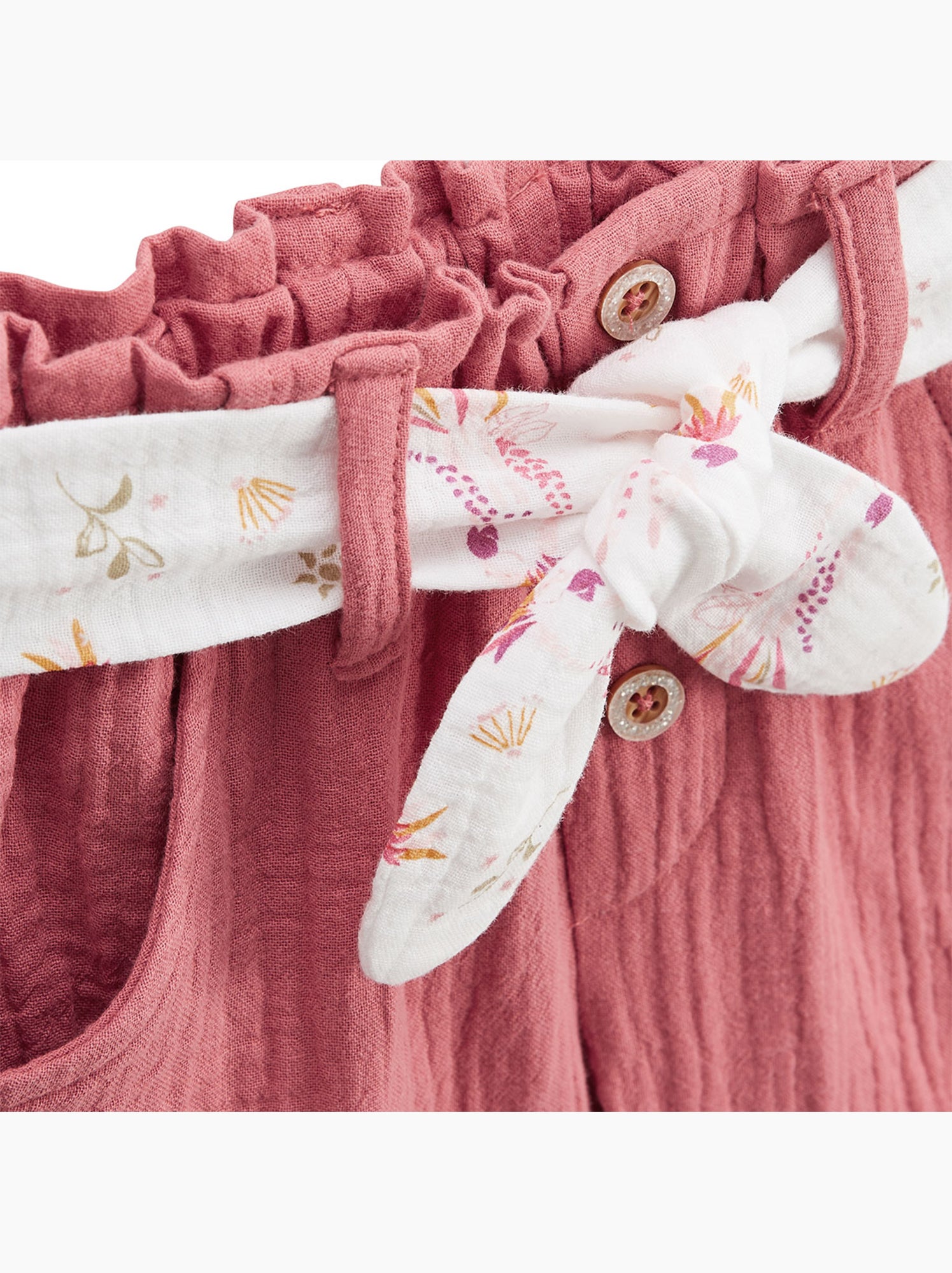 Short enfant en gaze de coton fiesta - Rose