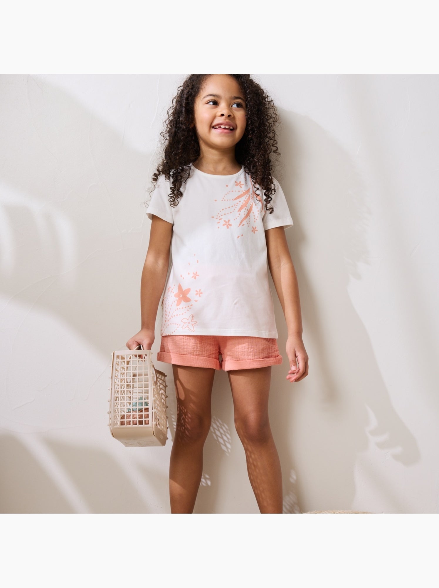 Short enfant en gaze de coton santa giulia - Orange