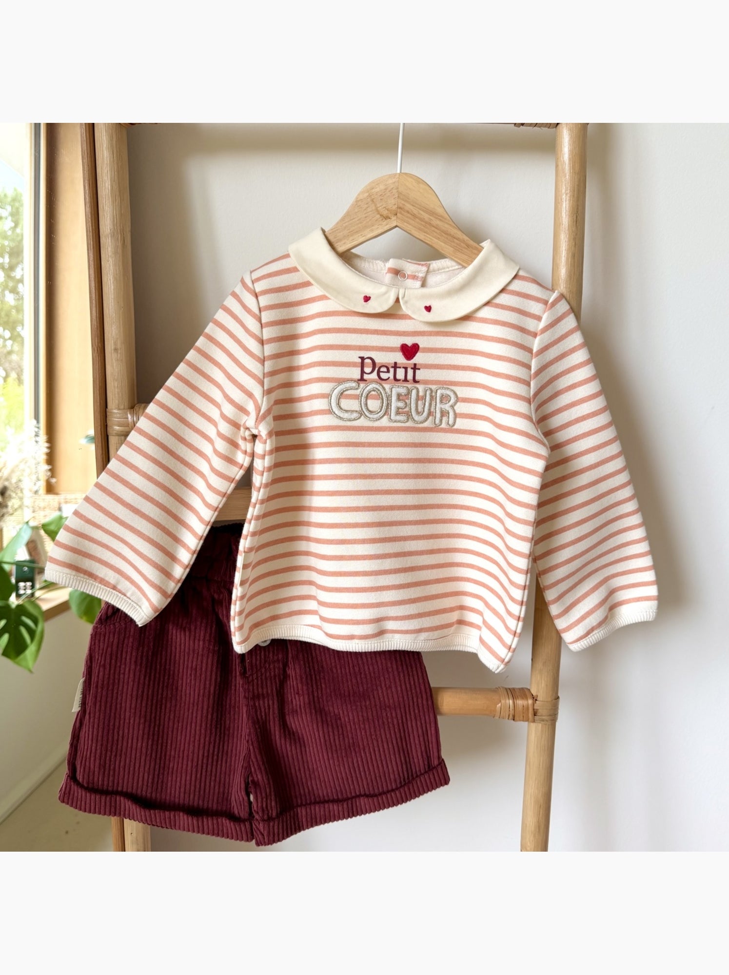 Short enfant en velours côtelé aimée - Bordeaux