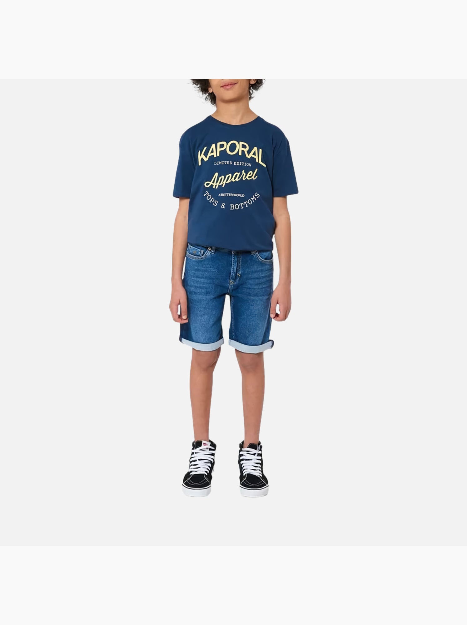 Short garçon kaporal - Bleu denim