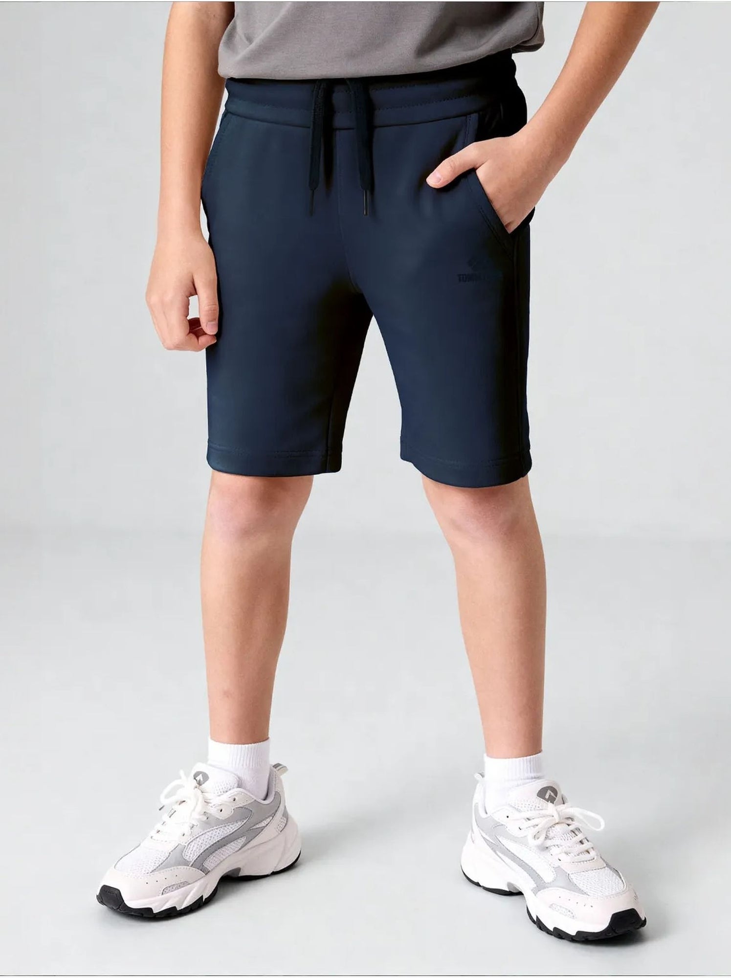 Short jeunesse à taille cordon tommy - Bleu marine