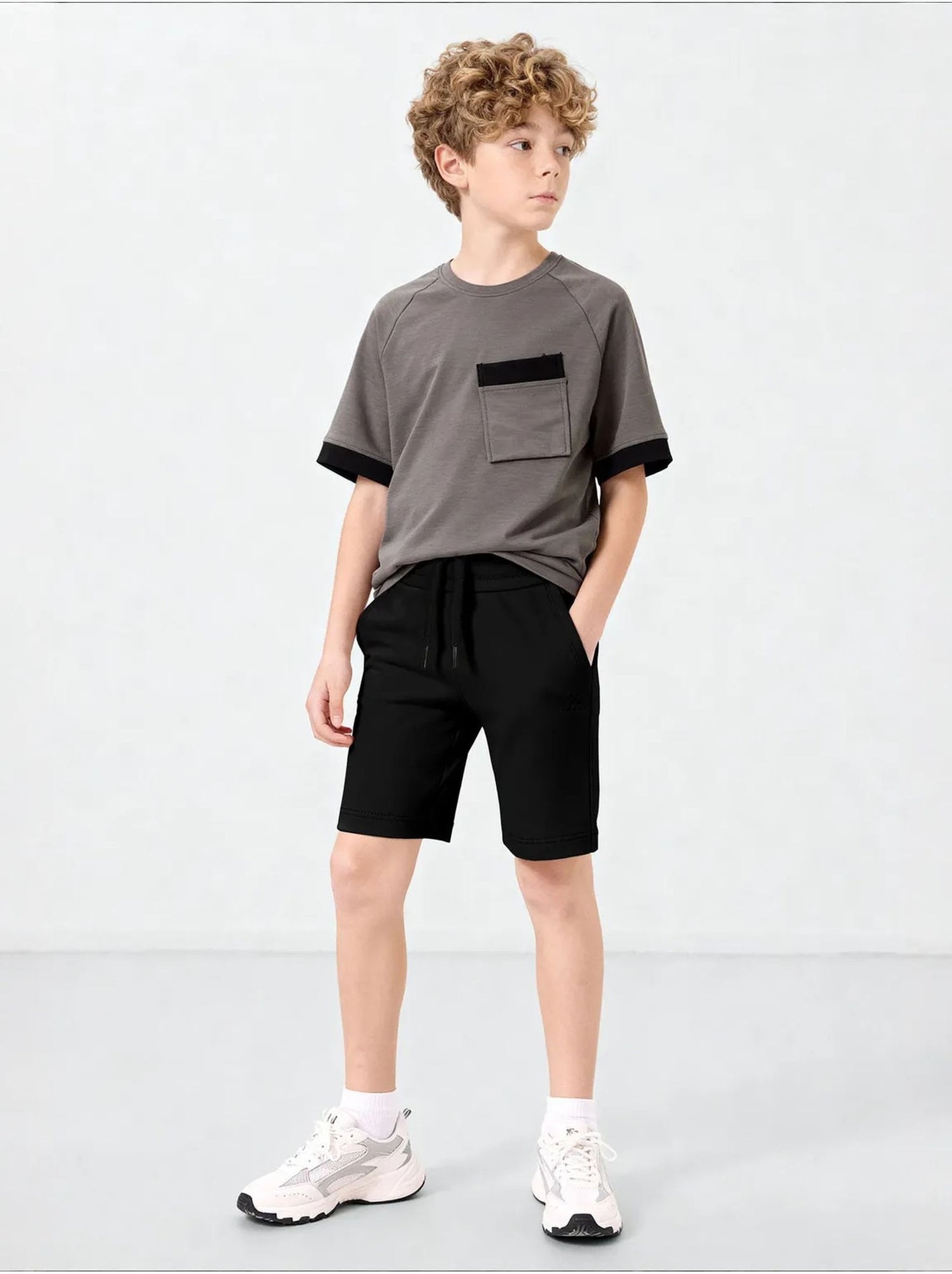 Short jeunesse à taille cordon tommy - Noir