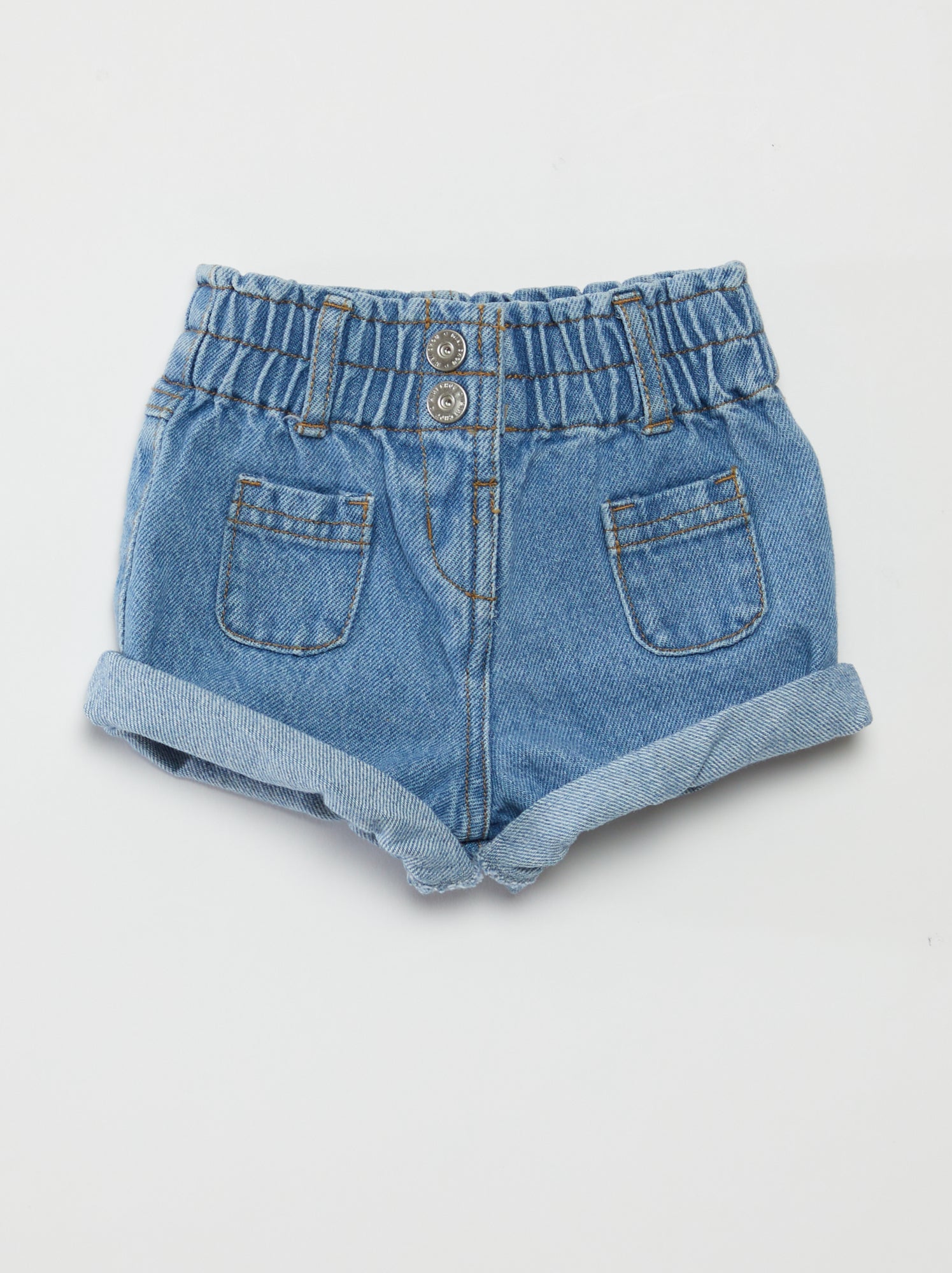 Short paperbag en jean - Bleu