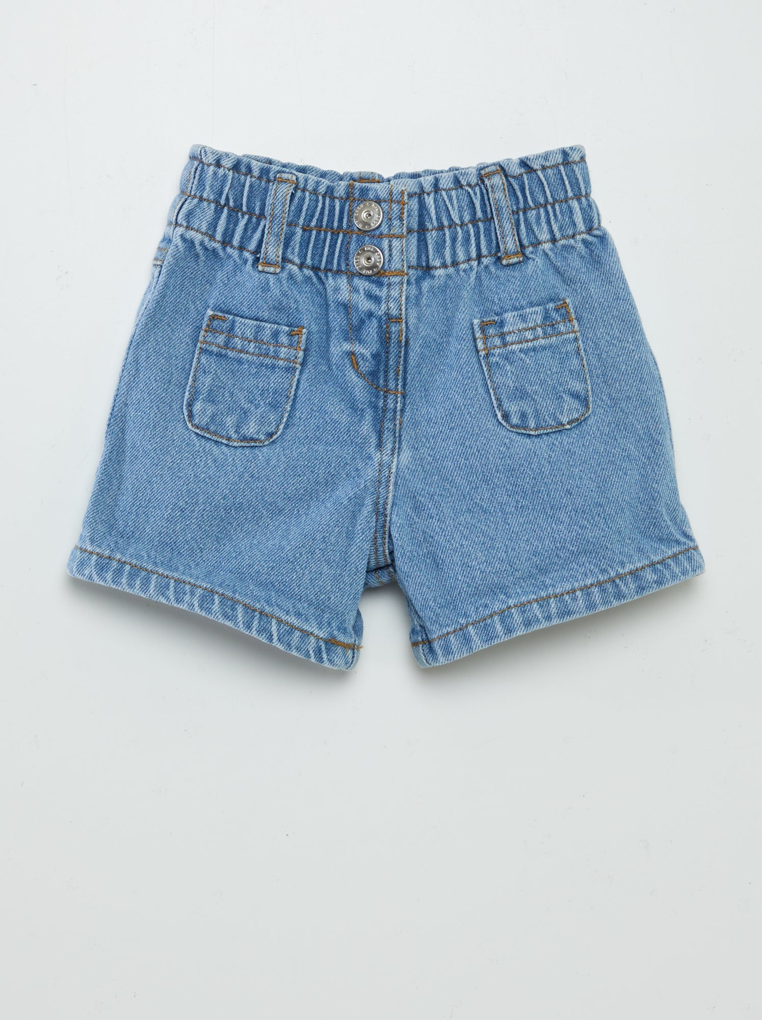 Short paperbag en jean - Bleu