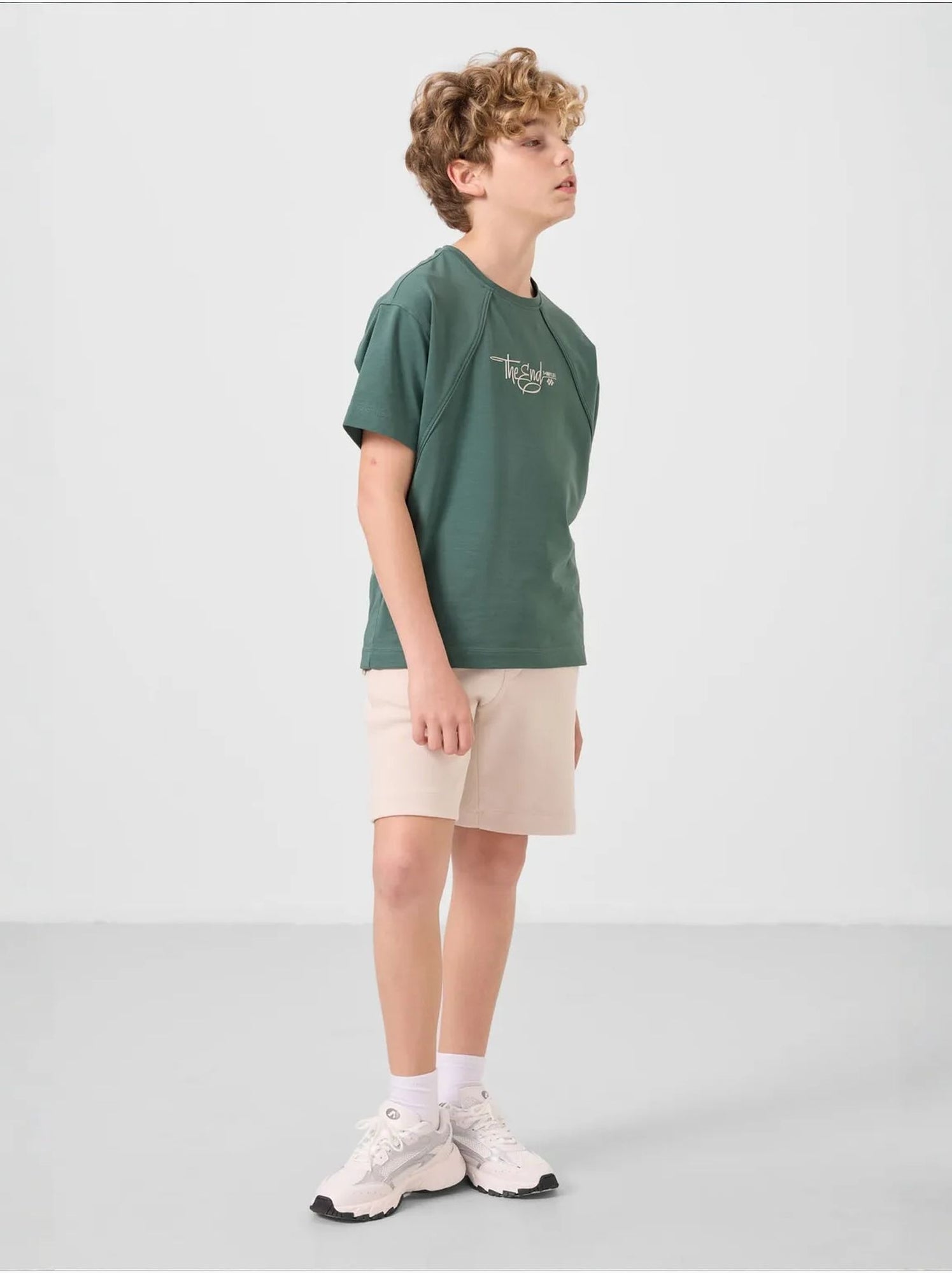 Short pour jeune coupe régulière taille mi-haute tommy - Sable