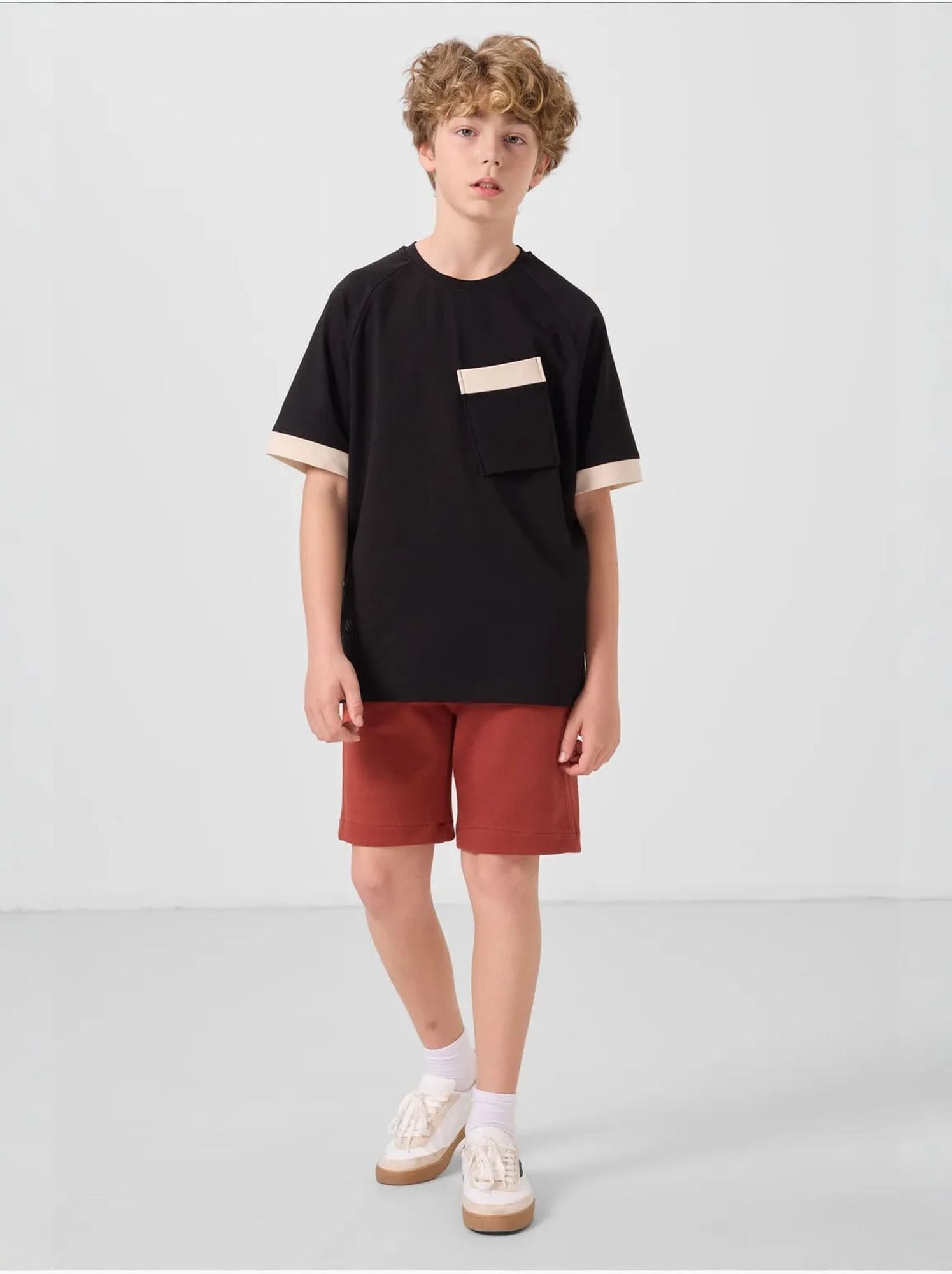 Short pour jeune coupe régulière taille mi-haute tommy - Terracotta