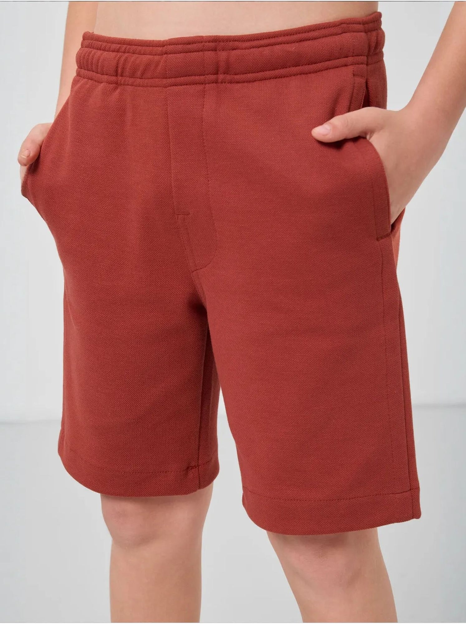 Short pour jeune coupe régulière taille mi-haute tommy - Terracotta