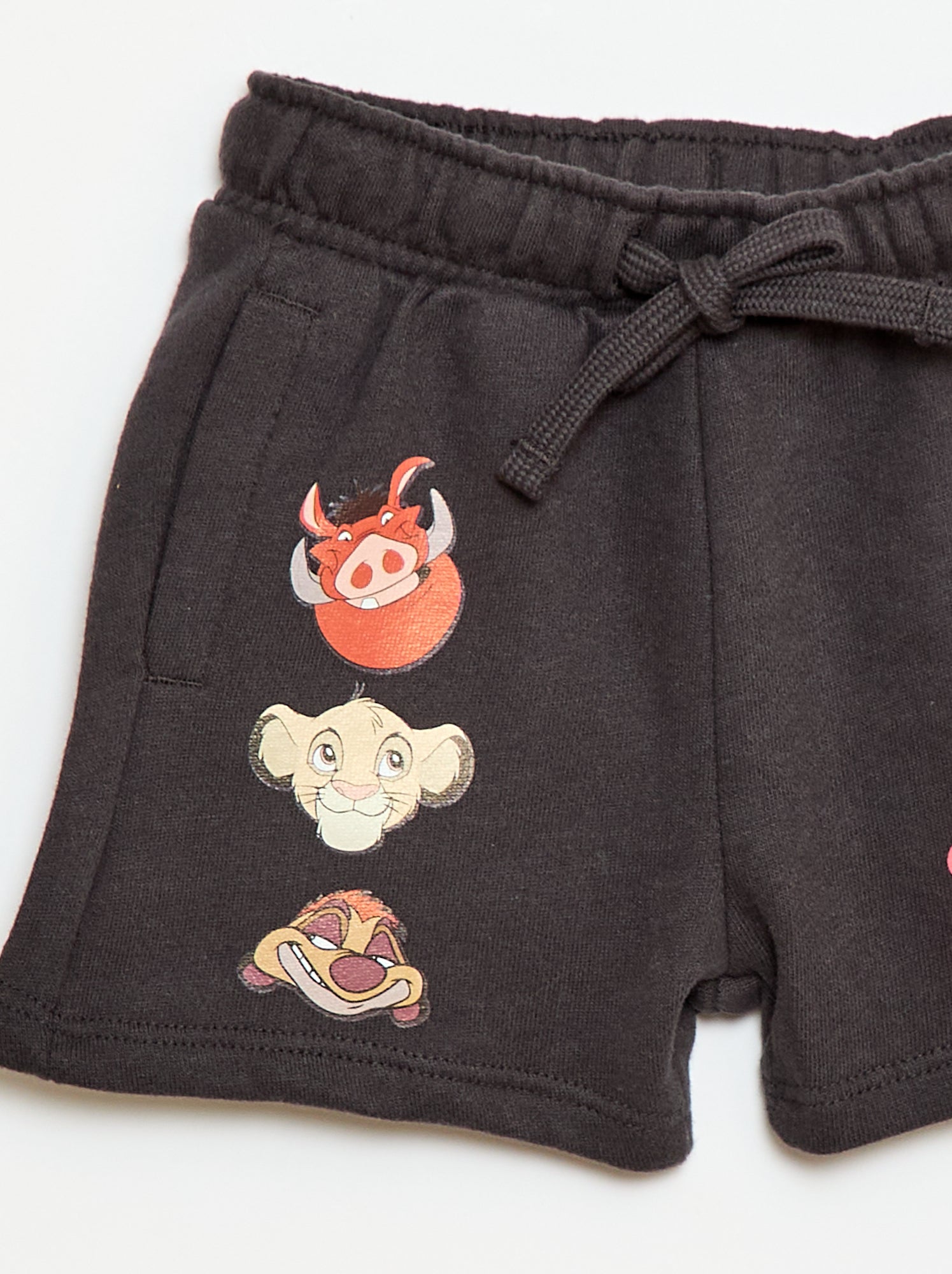 Short 'Simba' 'Disney' en molleton non gratté - Noir