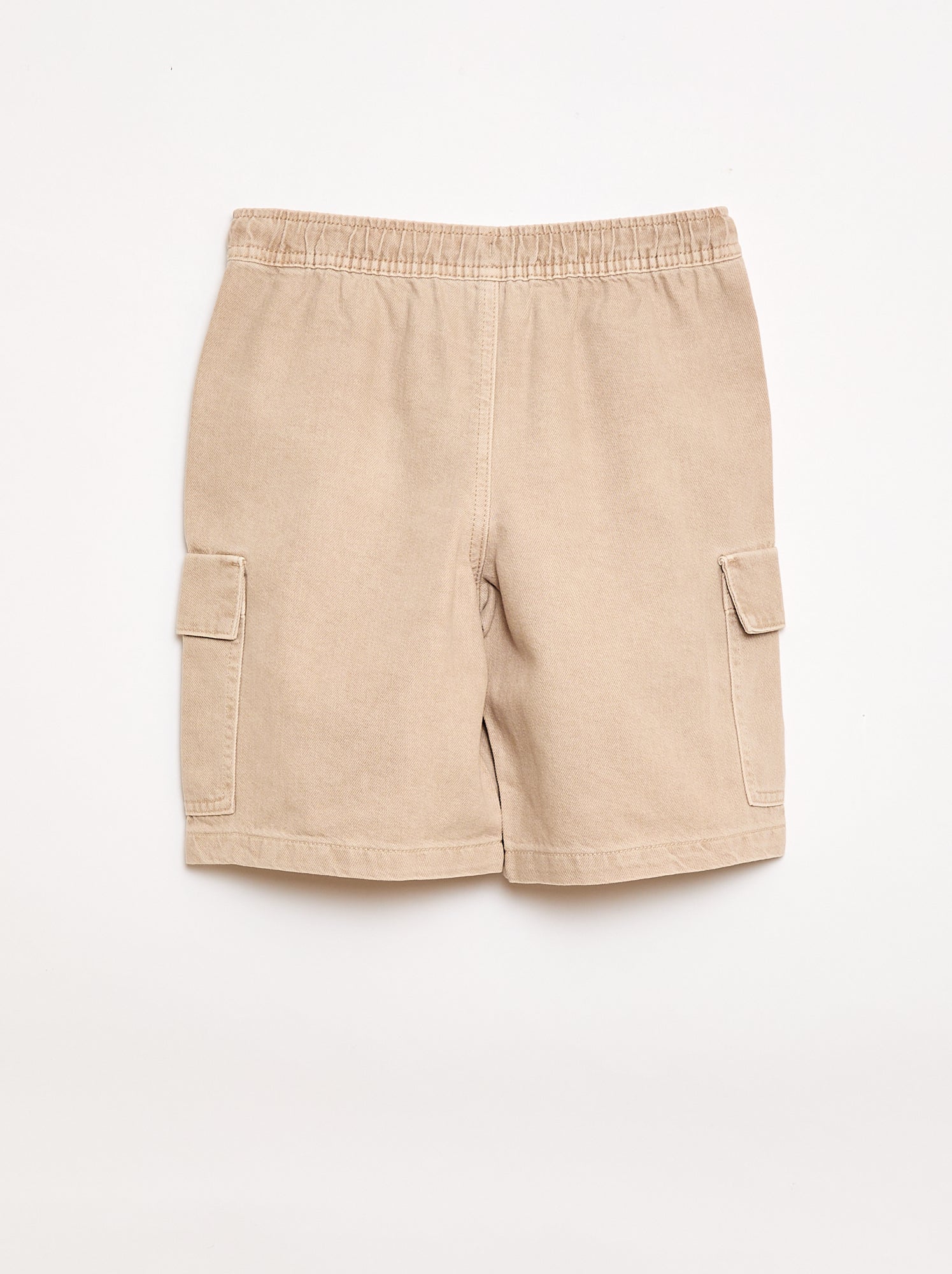 Short uni à cordon en coton - Beige (FJE46_1)